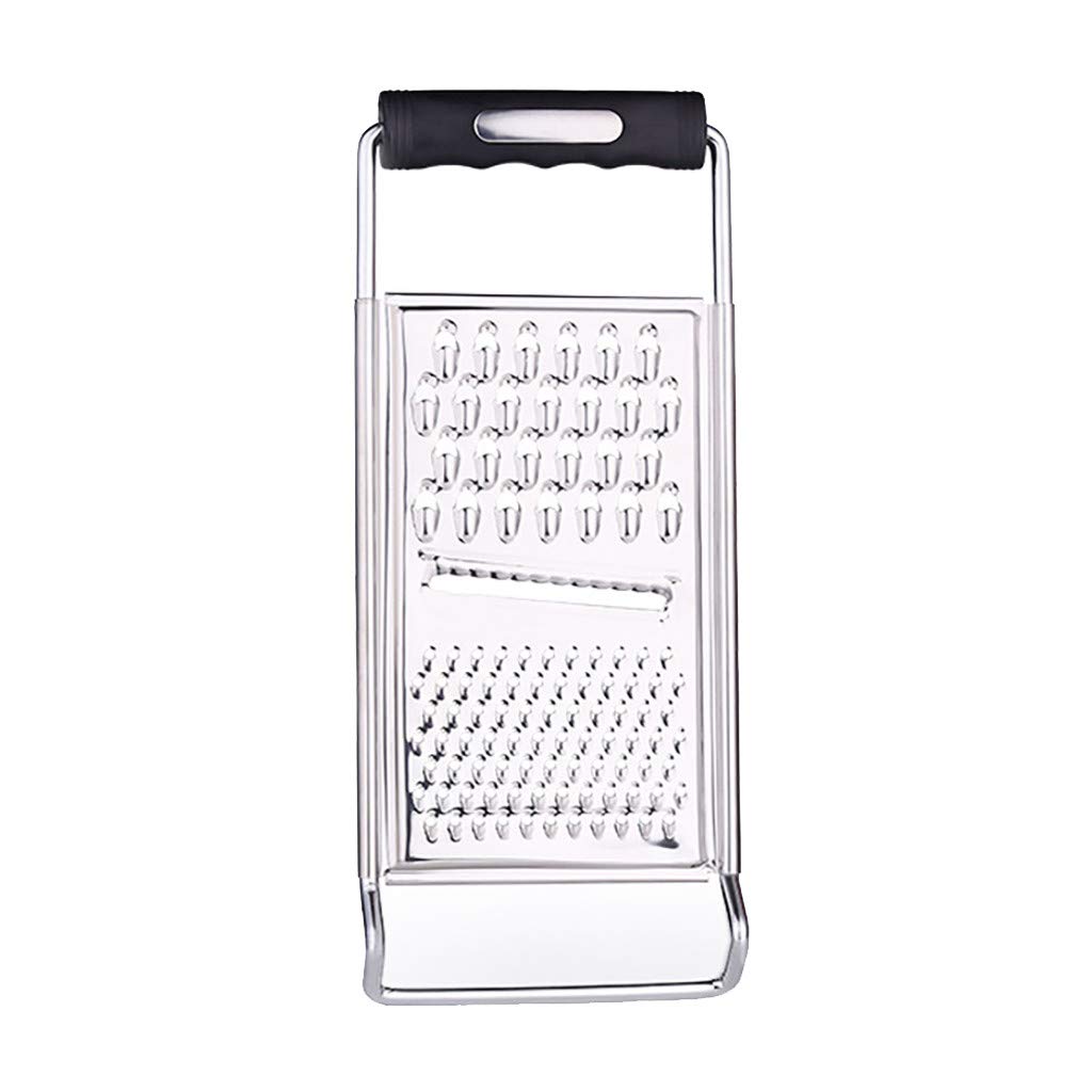 TEEGUI Manual Vegetable Grater - 3 Interchangeable Blades for Kitchen, Carrot, Potato - Silver (Home Cooking & Meal Prep)