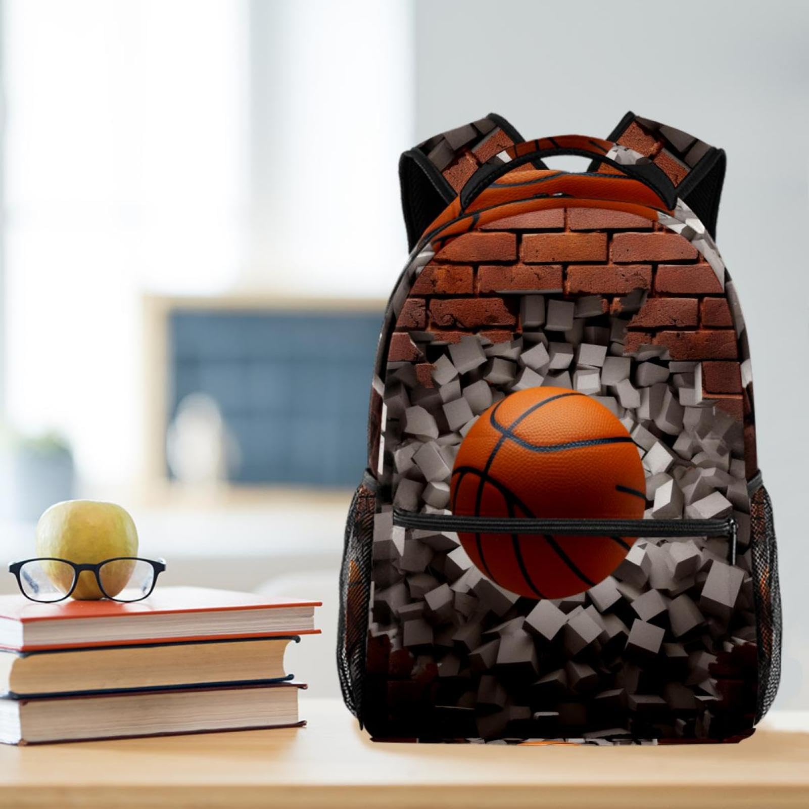 Men's & Women's Travel Backpack - Lightweight Durable Carry-On Backpack for Hiking, Gym & Daily Use | Basketball Wall Art Abstract Design