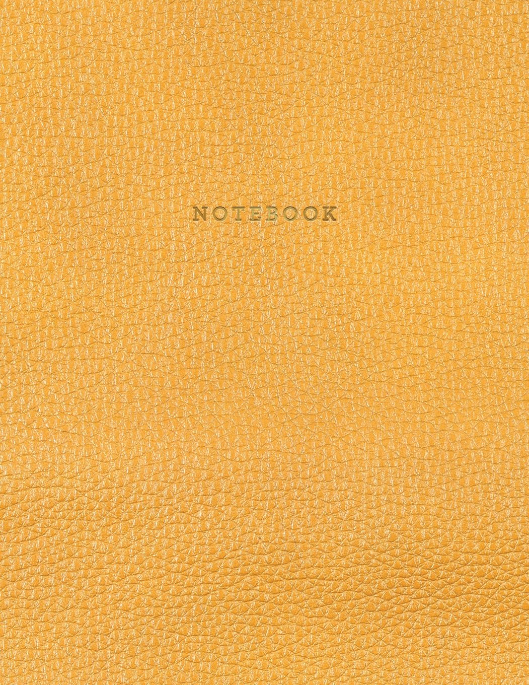 Vintage Yellow Orange Leather Notebook - Gold Lettering, Softcover, 150 College-Ruled Pages, 8.5