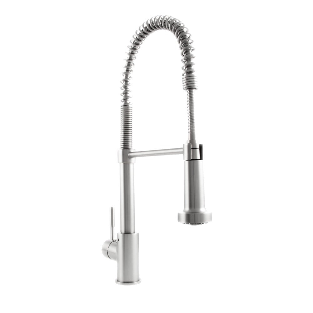 ZLINE Apollo Pull Down Spring Single Handle Kitchen Faucet in Brushed Nickel - High Arc Modern Design for Easy Dishwashing & Food Prep, Perfect for Home & Restaurant Kitchens (APL KF BN)