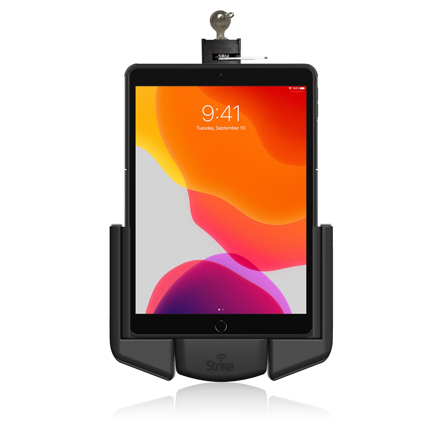 Strike Rugged Case Compatible iPad 10.2 (7th/8th/9th Generation) Lockable Car Mount Holder - Perfect for Truck, Taxi & Fleet Vehicle Tablet Installation