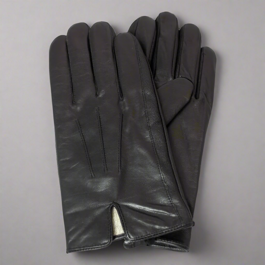 BOL Men's Winter Leather Gloves with Knit Lining - Warm Driving & Outdoor Gloves for Cold Weather Activities
