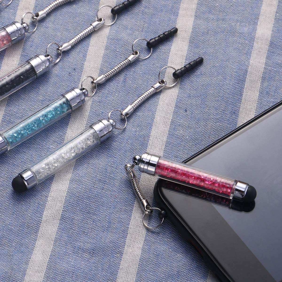 Hemobllo 5PCS Crystal Stylus Pens - Diamond Ballpoint Pen & Universal Touch Screen Stylus for iPhone, iPad, Samsung Tablets - Perfect for Writing, Drawing & Precise Screen Navigation