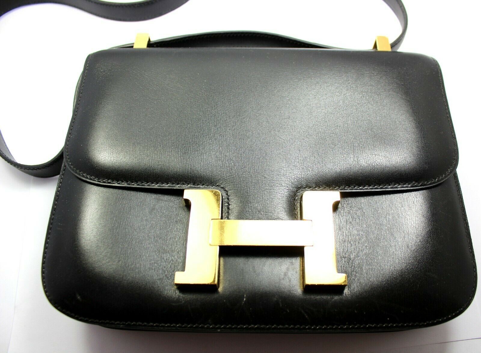 Authentic Hermes 23cm Black Box Leather GHW Constance Handbag - Luxury Designer Crossbody Bag for Women, Perfect for Parties, Dating & Special Occasions