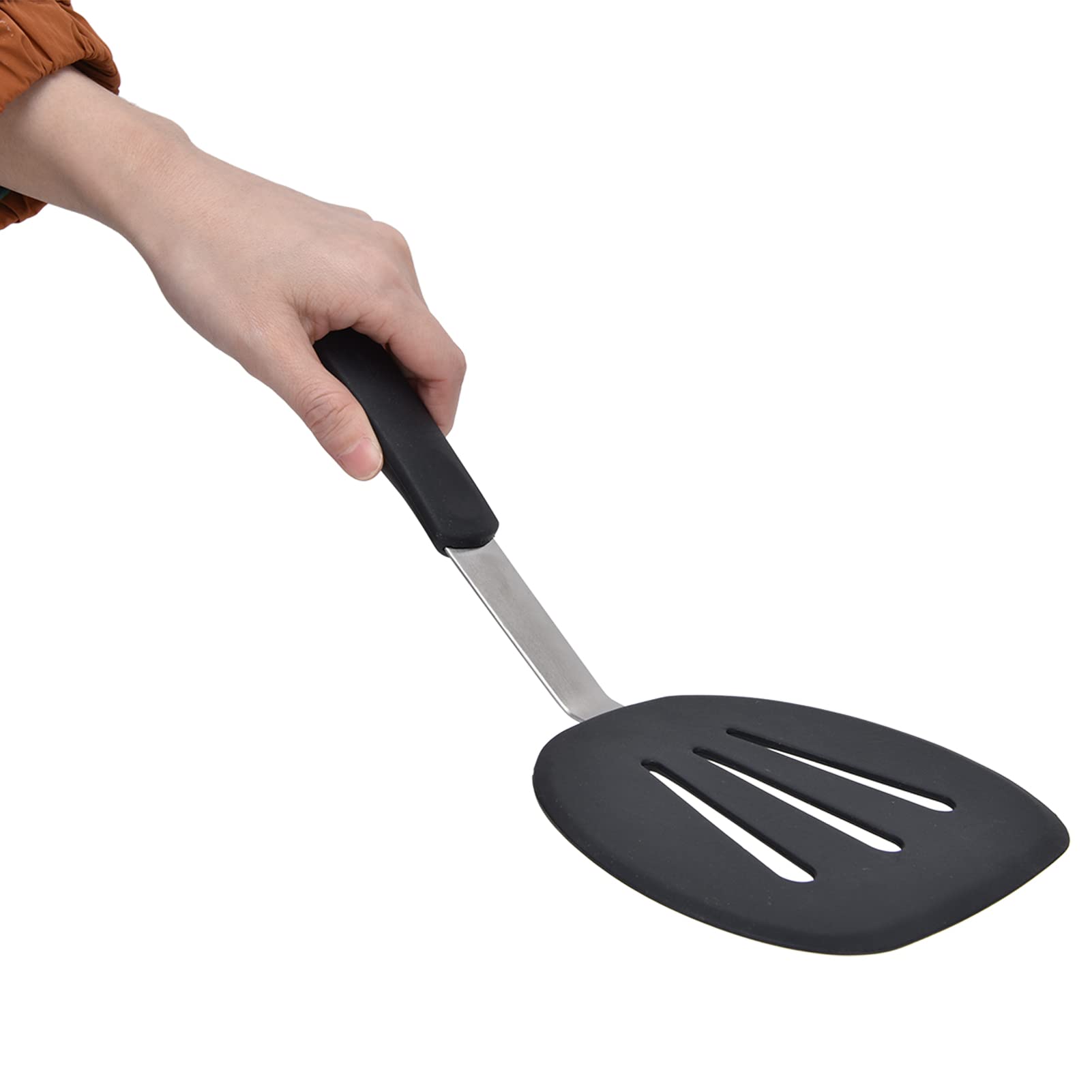 Haofy Flexible Silicone Spatula - Extra Wide Heat-Resistant Kitchen Turner for Pancakes, Eggs, Omelets & Baking - Non-Stick Cooking Utensil for Flipping, Scraping & Mixing (Perfect for Breakfast, Grilling & Baking)