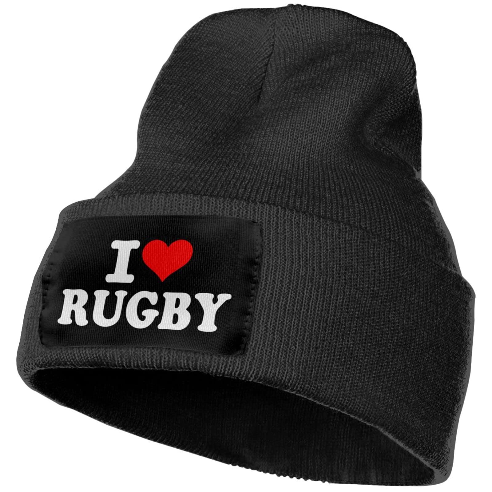 Unisex Winter Knit Beanie Hat for Men & Women - Warm Football-Themed Skull Cap with Cuff for Skiing & Outdoor Activities | Black