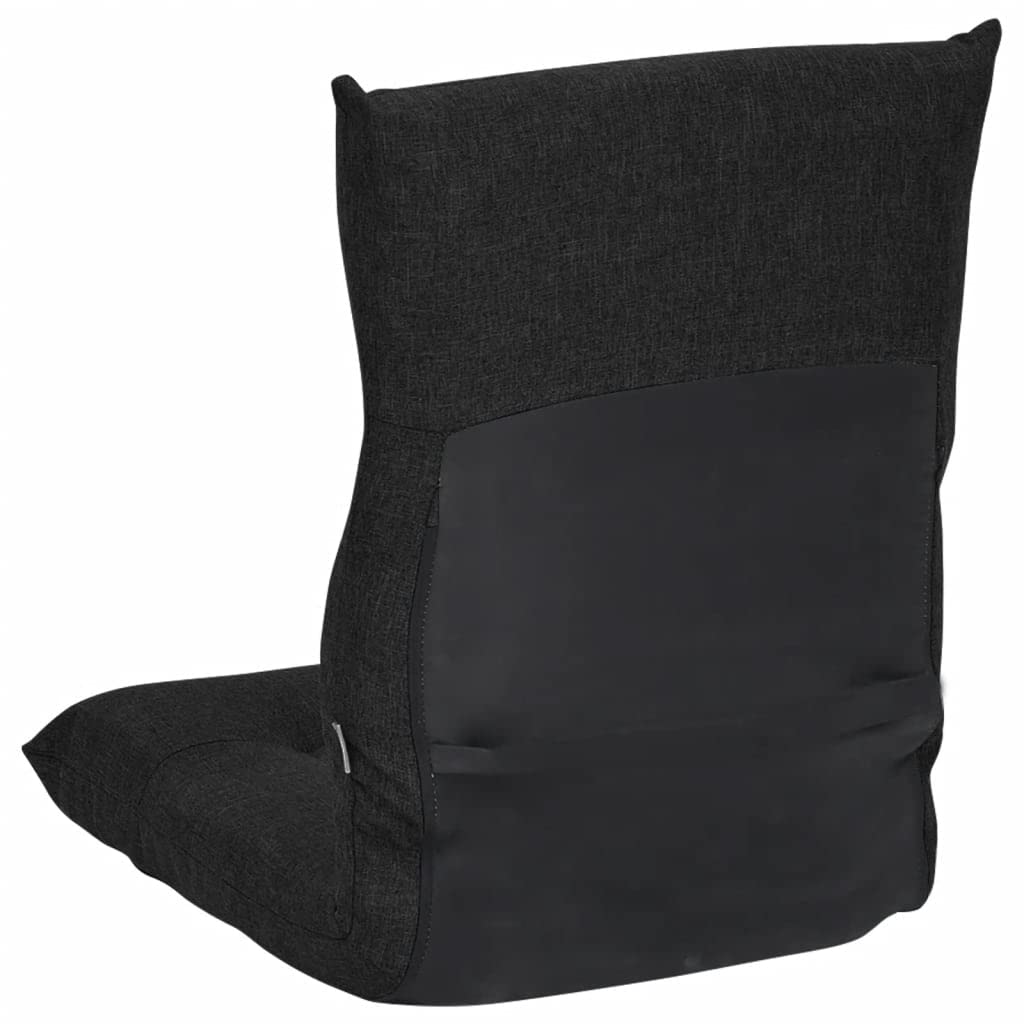 SKM Folding Floor Chair - Black Fabric Ergonomic Design for Comfortable Sitting, Perfect for Living Room, Bedroom, Office, and Meditation Use