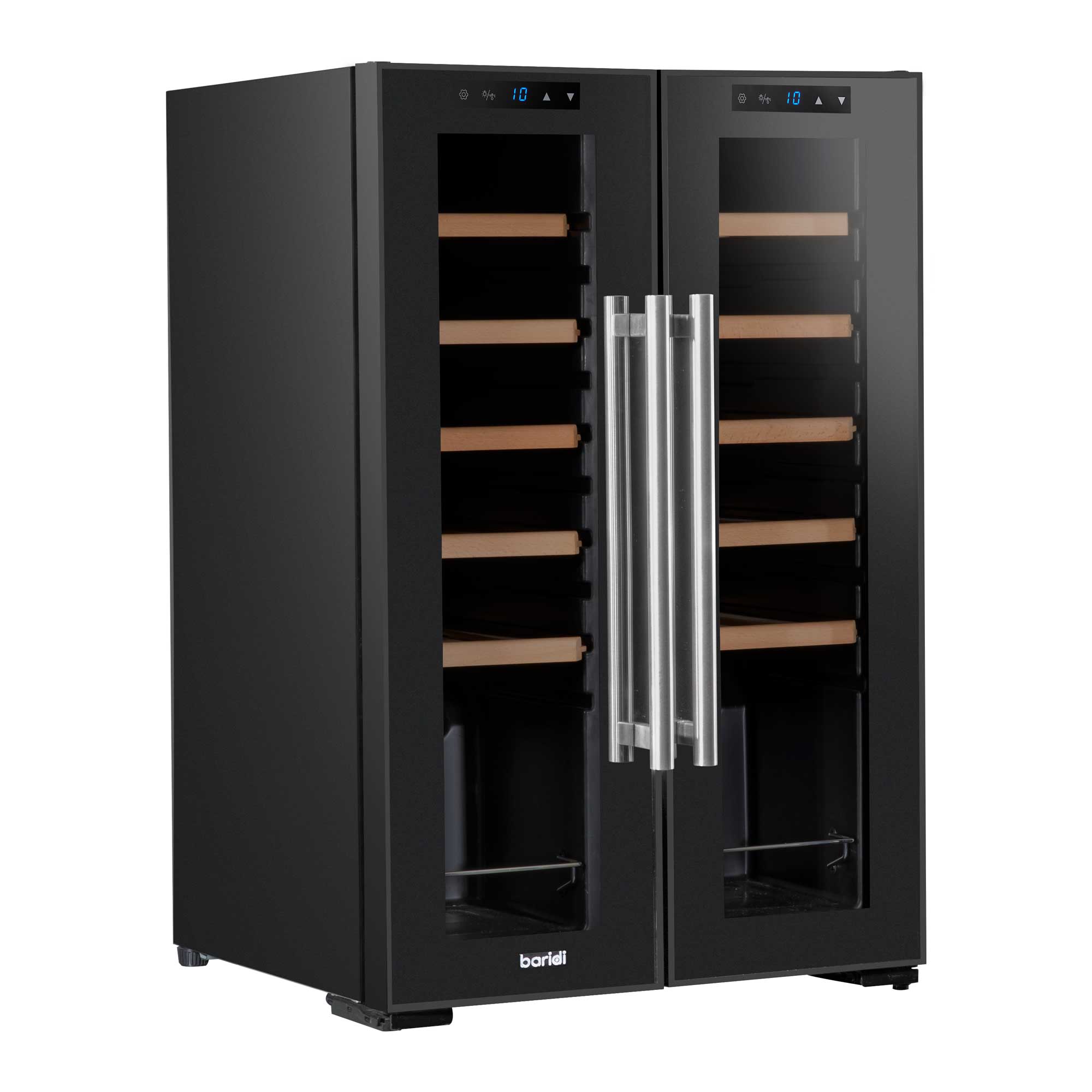 Baridi 24 Bottle Dual Zone Wine Cooler Refrigerator with Touch Screen, LED Lighting & Mirror Glass Door - Perfect for Home Bars, Restaurants, and Wine Cellars