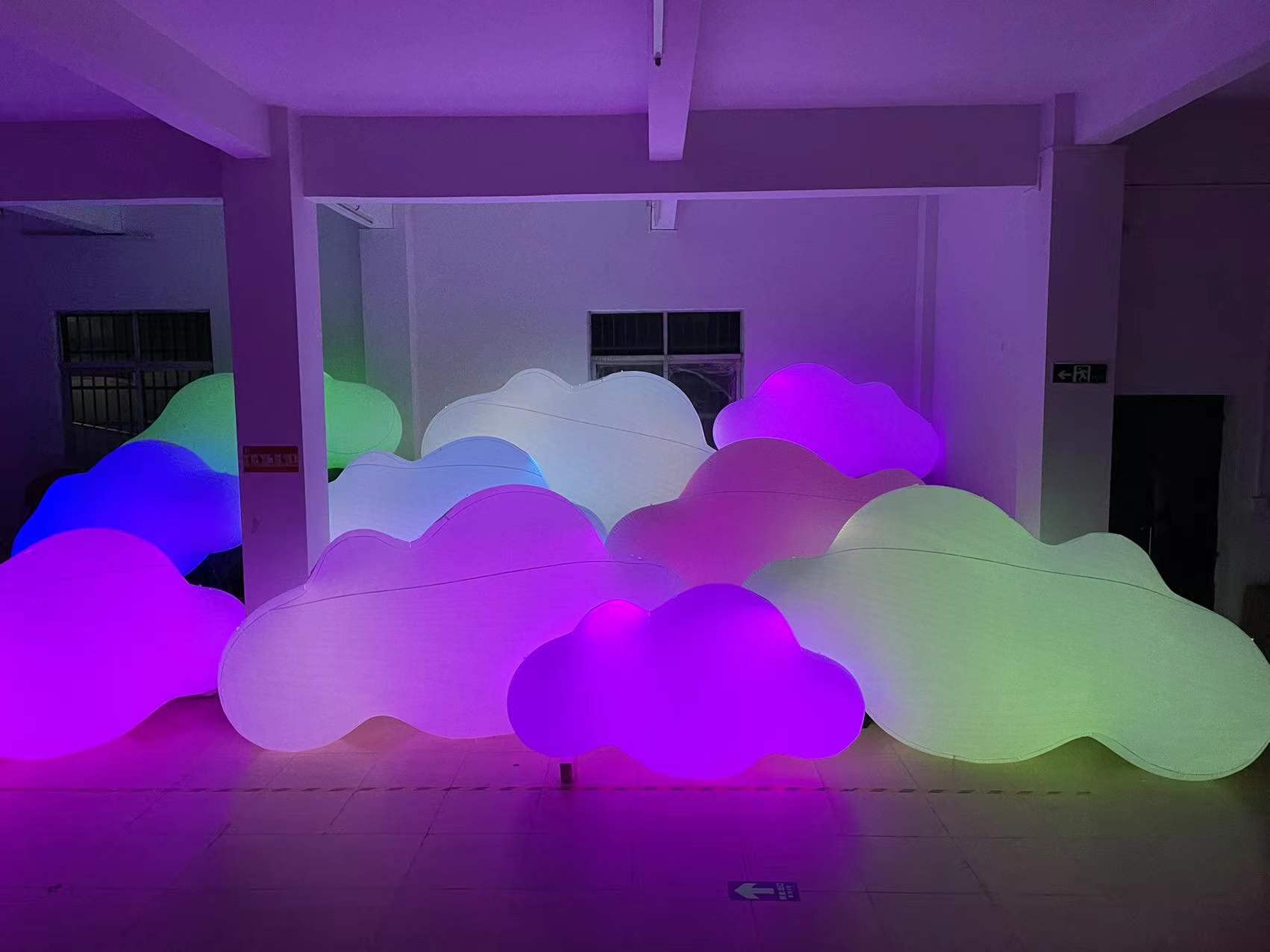 SAYOK PVC Inflatable Cloud Balloons with LED Lights - 3.28ft Hanging Decor for Wedding, Birthday Party, Baby Shower, Trade Show & Events - Perfect for Indoor/Outdoor Decorations, Photo Backdrops & Advertising Displays