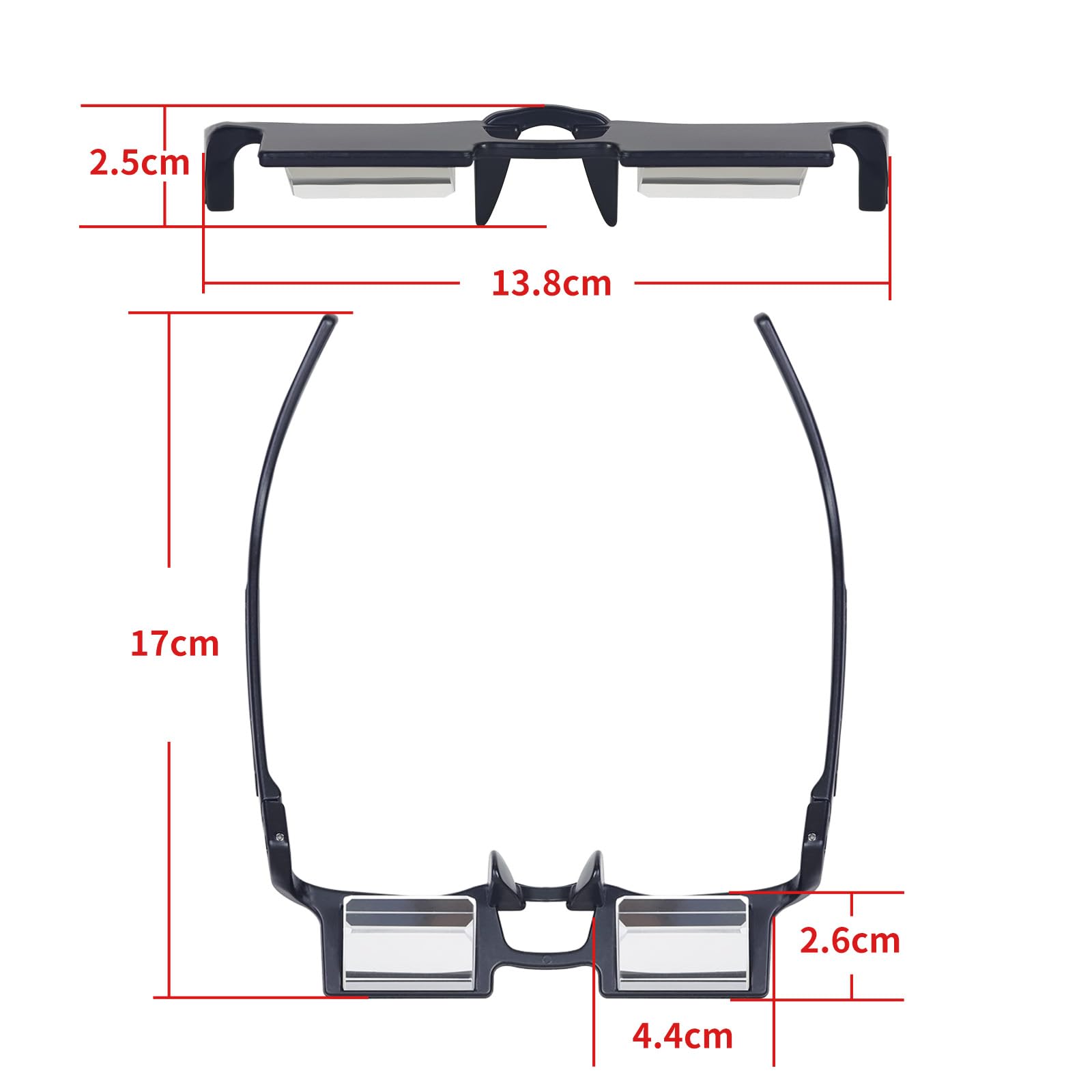OKCSC Upgraded Prism Reading Glasses - Lazy Glasses for Lying Down, Watching TV & Reading in Bed | Comfortable Periscope Design for Relaxing, Napping & Entertainment