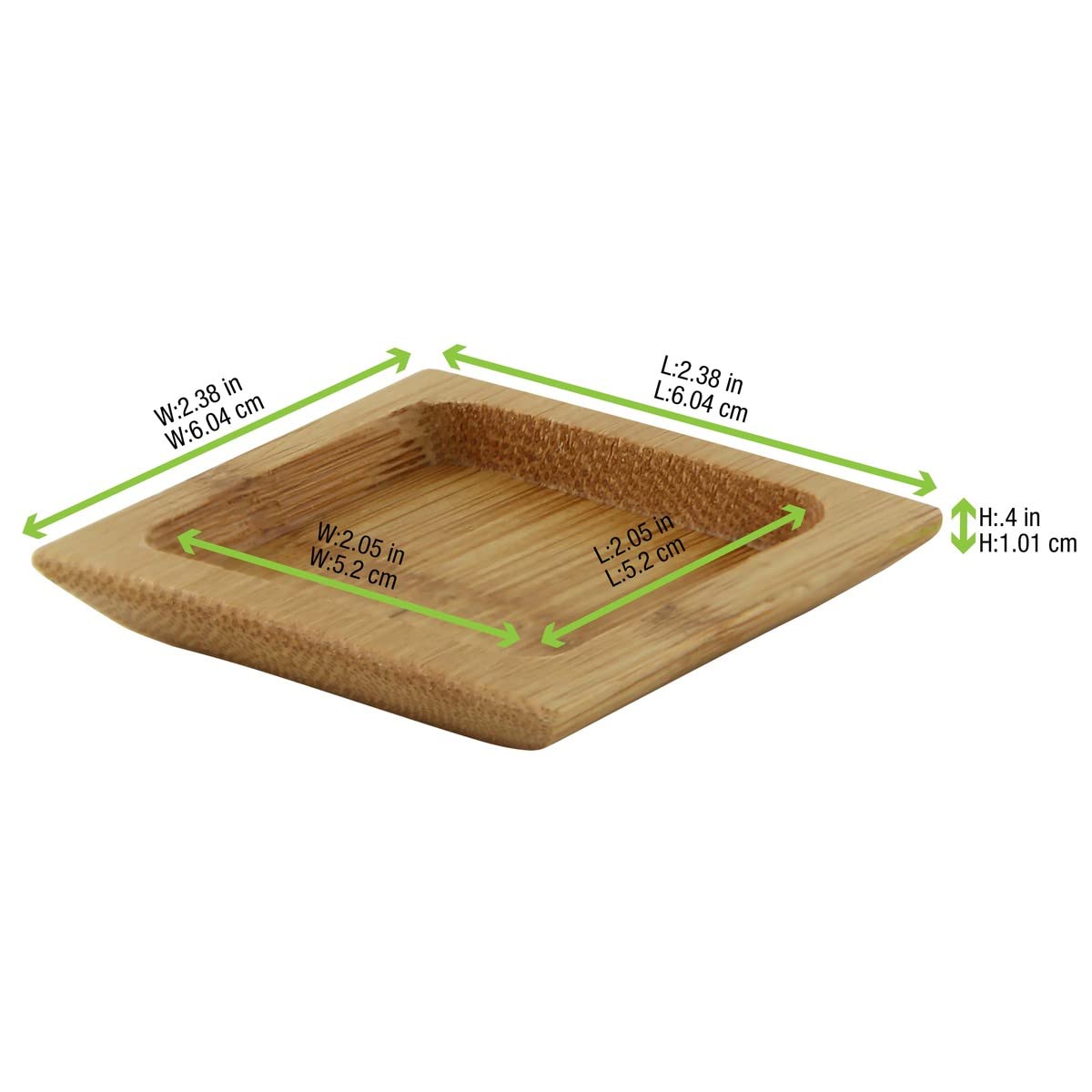 Eco-Friendly Poda Bamboo Mini Square Dish - Biodegradable Palm Leaf Plate & Bamboo Square Tray - 2.4