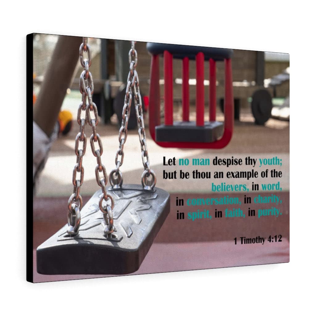 Christian Wall Art with Bible Verse - 1 Timothy 4:12 Scripture Print, Ready to Hang Home Decor for Believers | Perfect for Living Room, Bedroom & Church Gifts