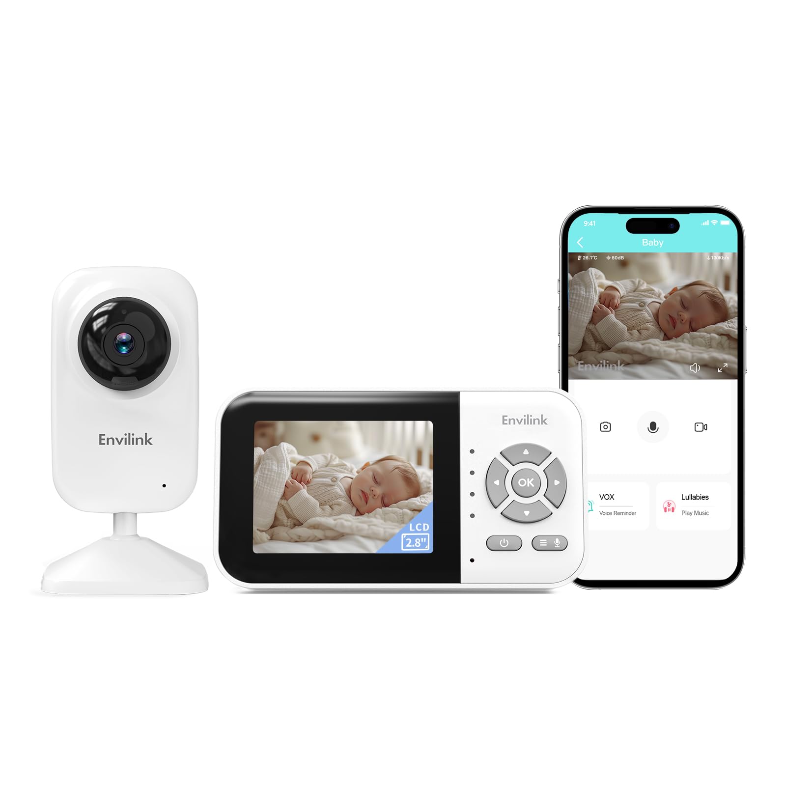 Best Baby Monitor with Camera & Audio - WiFi Video Baby Monitor with Night Vision, 2.8