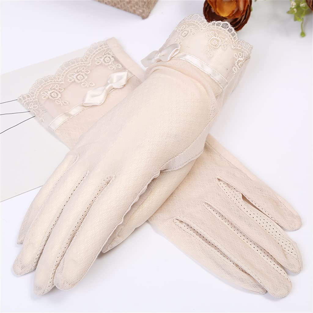 Women's Thin Stretch Touch Screen Gloves for Driving, Cycling, Spring & Summer - Breathable Lace Design (Color: Black, Size: 24x17cm) | Perfect for Outdoor Activities, Commuting & Smartphone Use
