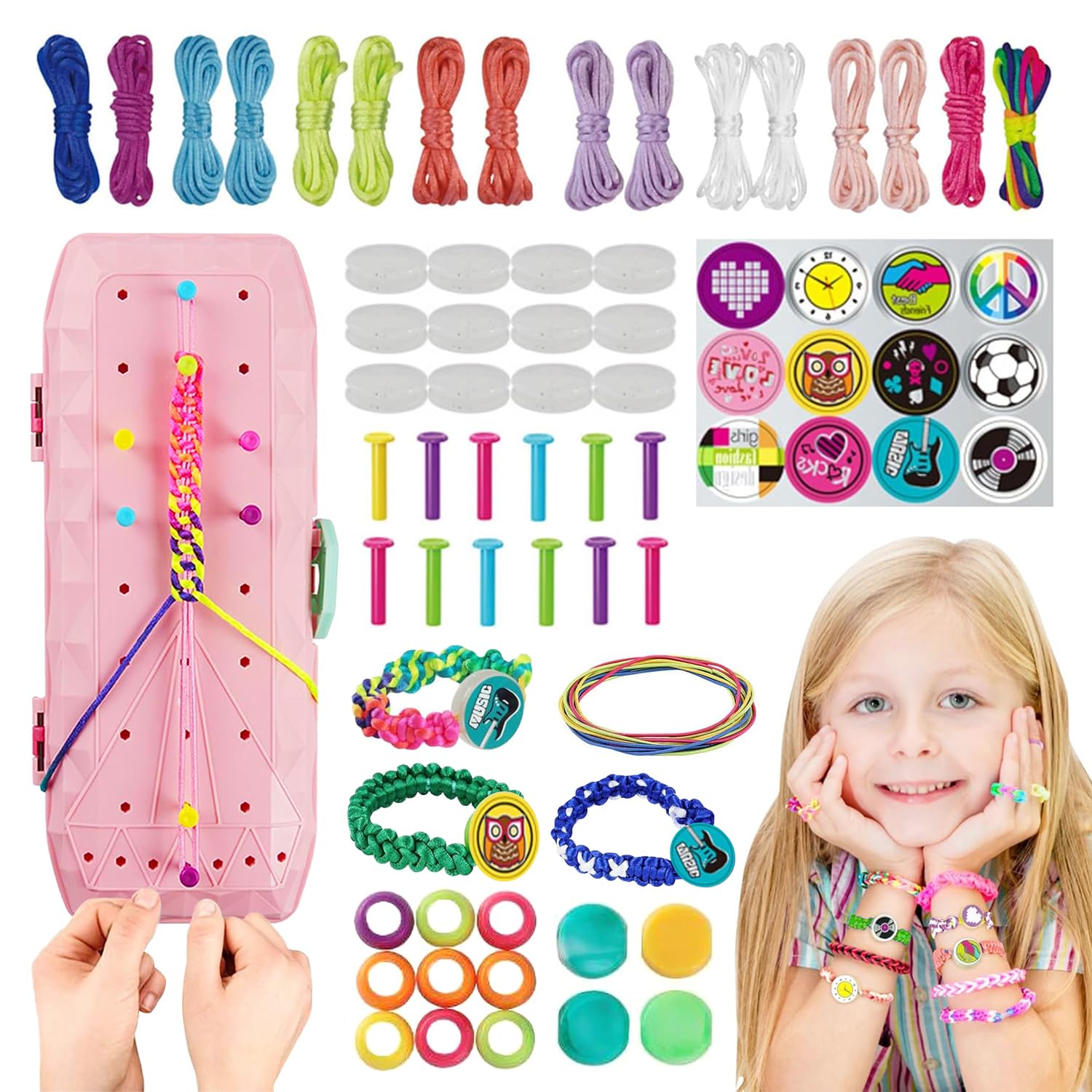 DIY Friendship Bracelet Kit for Kids - Elastic Beading & Braiding Craft Set - Creative Art Gift for Birthdays, Parties & Summer Camp Activities