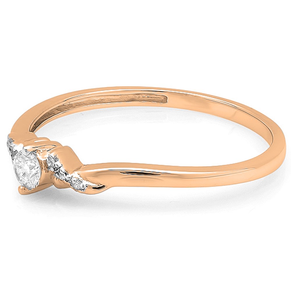 Dazzlingrock 10k Solid Gold Round Diamond Engagement Ring for Women - 0.18 Cttw Bridal Promise Ring | Perfect for Proposals, Anniversaries & Special Occasions