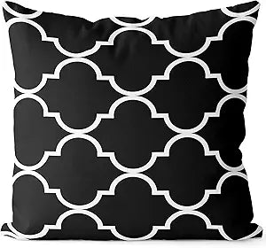 NTBAY Microfiber Geometric Throw Pillow Cover 18x18 Inches - Black and White Modern Design for Sofa, Bed, Couch Decor - Soft Decorative Square Pillow Case for Living Room, Bedroom