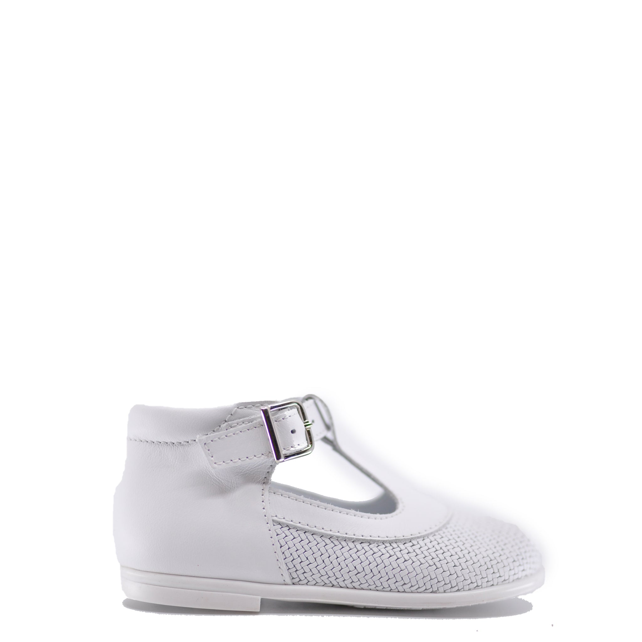 Beberlis White Weave T-Strap Baby Shoes - Soft & Breathable First Walkers for Infants 6-12 Months | Perfect for Special Occasions, Photo Shoots & Everyday Wear