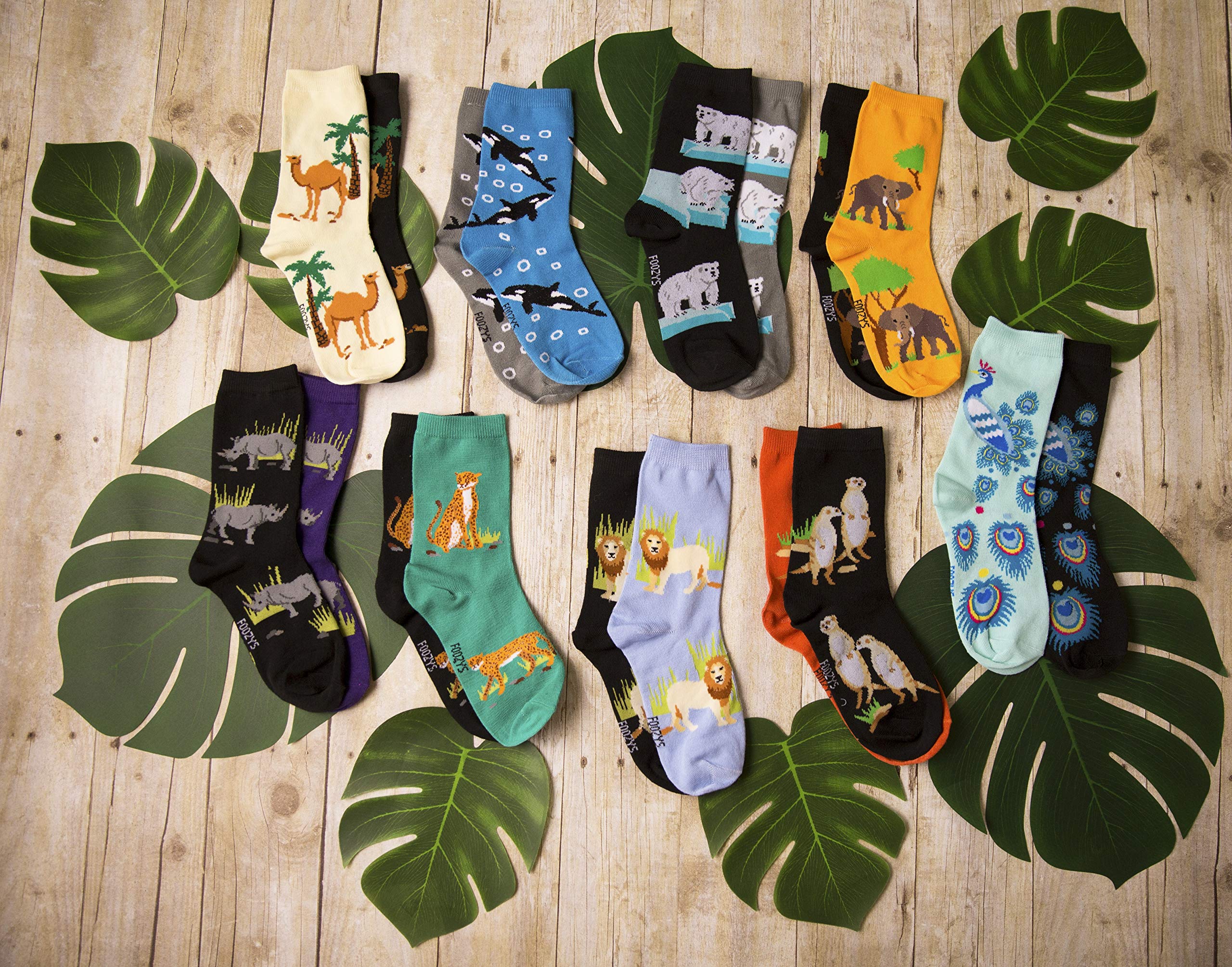Foozys Women's Crew Socks - Black Bear Zoo Animal Novelty Socks (2-Pair Pack) | Soft Cotton Casual Socks for Women | Perfect for Gifts, Zoo Visits & Everyday Wear