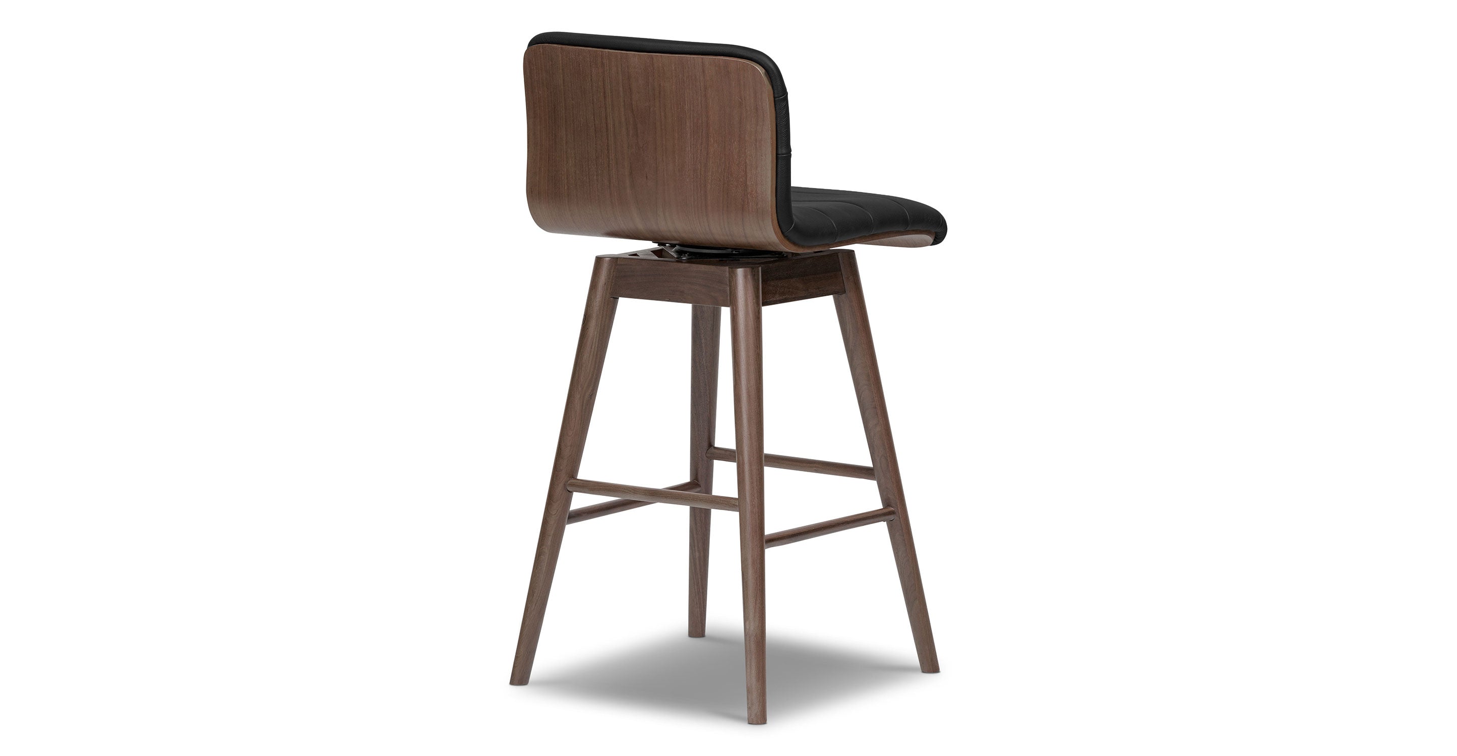 Bassano Genuine Leather Swivel Bar Stool - Adjustable Height Counter Stool for Kitchen Island, Dining Room & Home Bar - Modern & Comfortable Seating