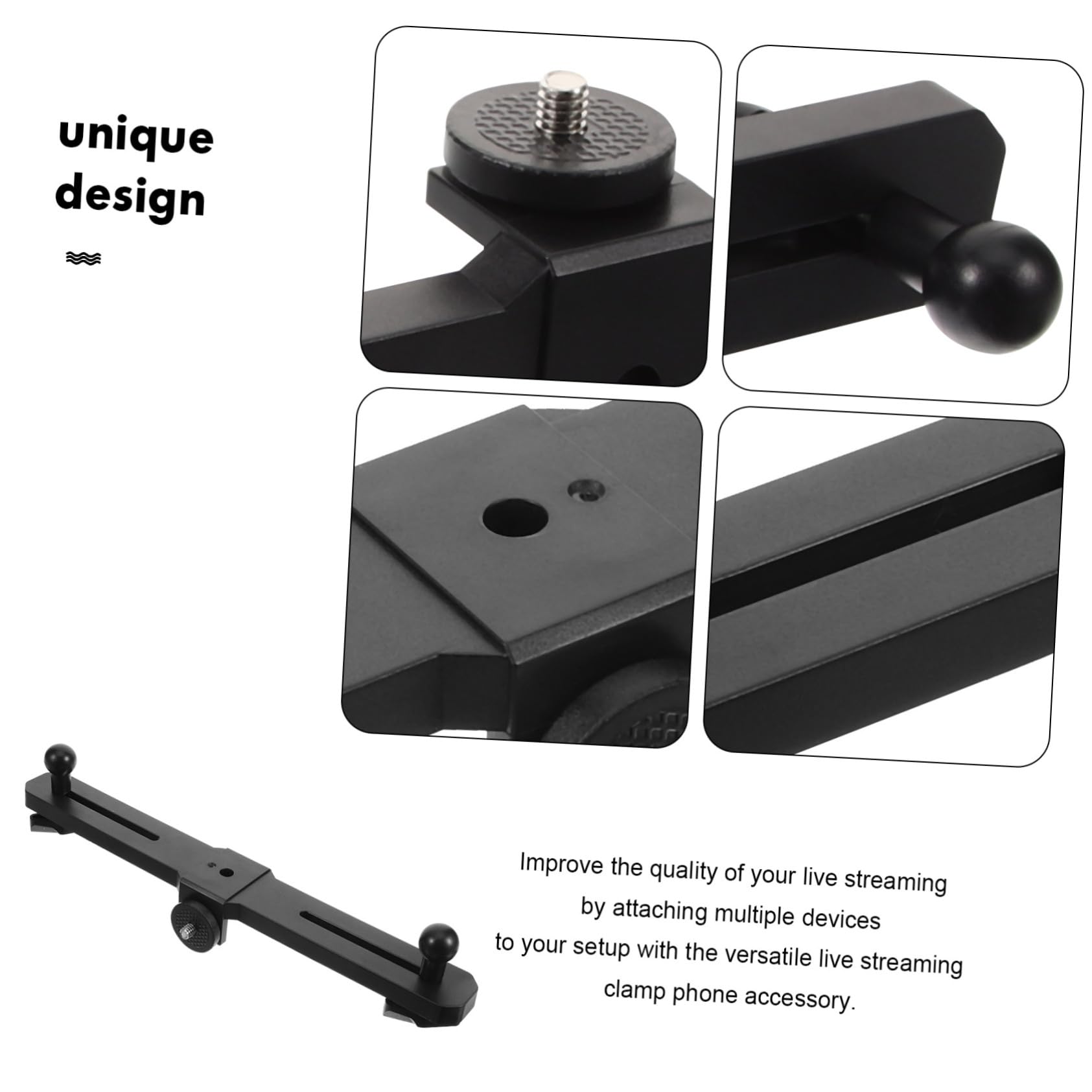 Toyvian Adjustable Metal Phone Tripod Stand - Universal Smartphone & DSLR Camera Mount with Secure Clip for Live Streaming, Video Calls, and Photography
