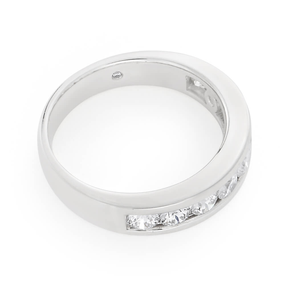1 Carat Channel Set Flawless Cut 18K White Gold Diamond Ring for Women - Perfect for Engagement, Wedding, Anniversary & Special Occasions