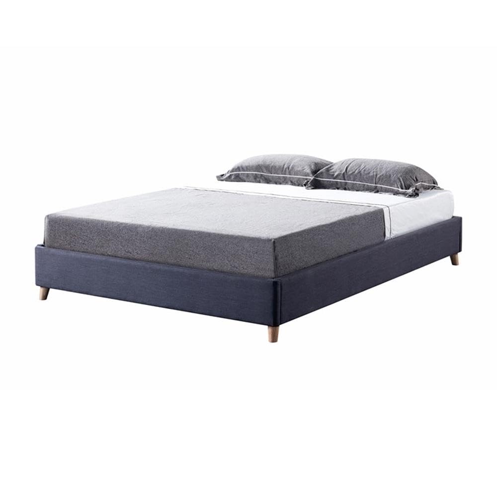Furniture of America Goolsby Solid Wood Full Size Bed Frame with Headboard - Dark Gray Finish for Modern Bedroom Decor