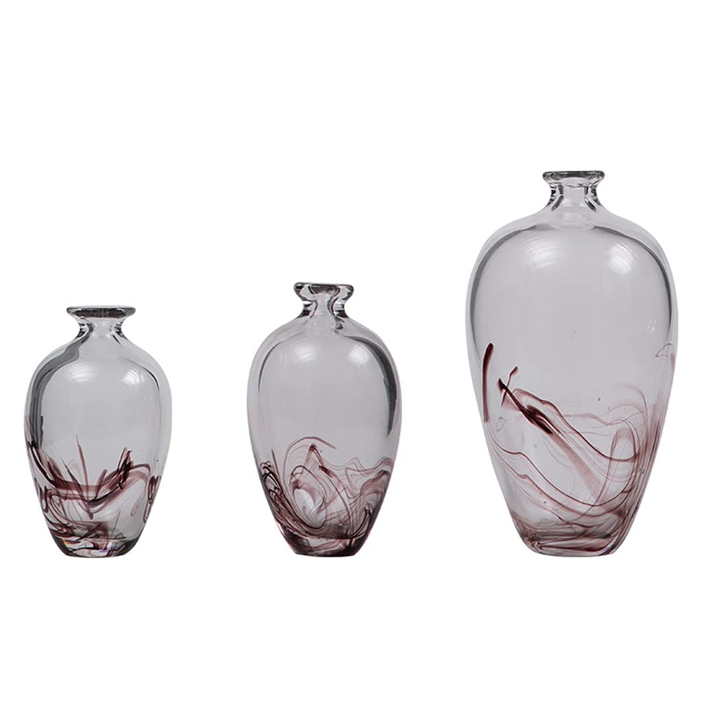 TOMYEUS Japanese Zen Style Transparent Glass Flower Vase - Hydroponic Plum Blossom Vase for Home Decor, Living Room Table Centerpiece, Floral Arrangement | Perfect for Zen Gardens, Meditation Spaces & Modern Interior Design