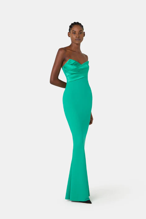 Bairei Strapless Jersey Column Gown - Elegant Formal Evening Dress for Prom, Wedding & Special Occasions