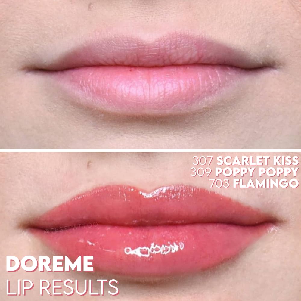 Permanent Lip Tattoo Ink - DOREME Scarlet KISS Cosmetic Pigment for Microblading & Micropigmentation | Long-Lasting Lip Color for Makeup Artists & Beauty Professionals