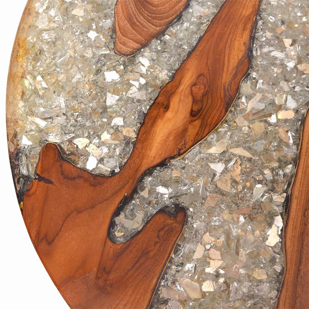 Modern Teak Resin Coffee Table - 23.6