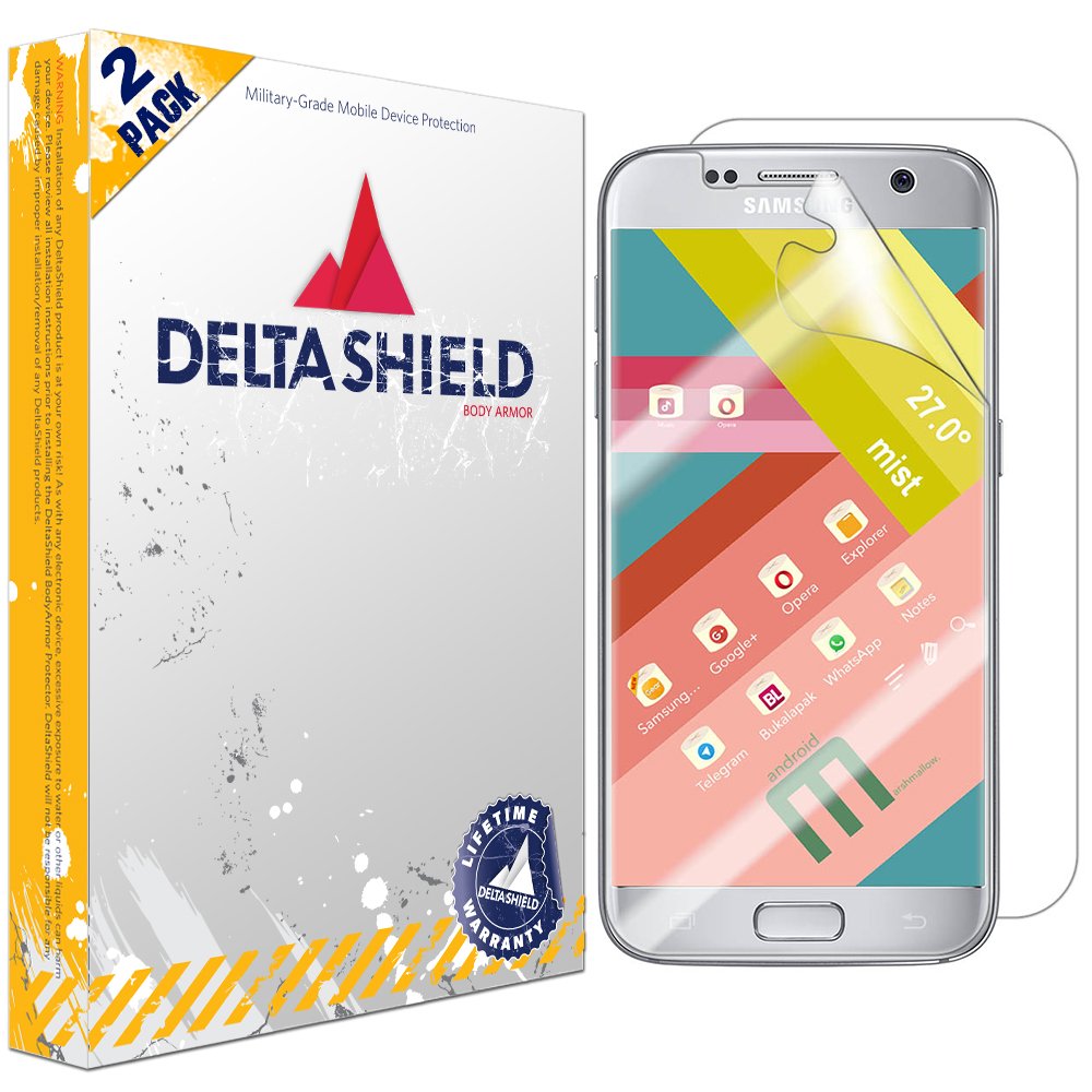 DeltaShield Full Body Skin for Samsung Galaxy S7 (2-Pack) with Screen Protector - Military-Grade Clear HD Film for Front & Back Protection - Bubble-Free Application - Perfect for Outdoor Activities, Work & Daily Use