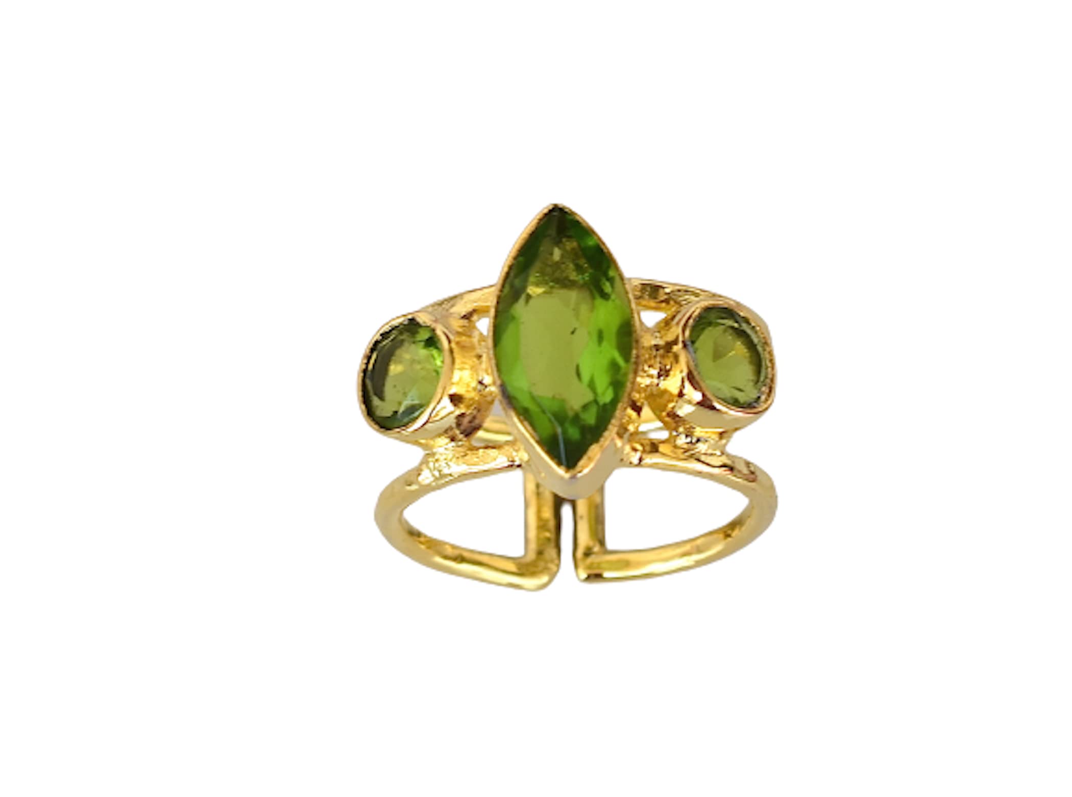 Veracity Jewelry 18K Gold Plated Peridot Rings for Women - Handmade August Birthstone Jewelry with Green Gemstone - Elegant Gift for Girls & Women (VR-176) | Perfect for Birthdays, Anniversaries & Special Occasions