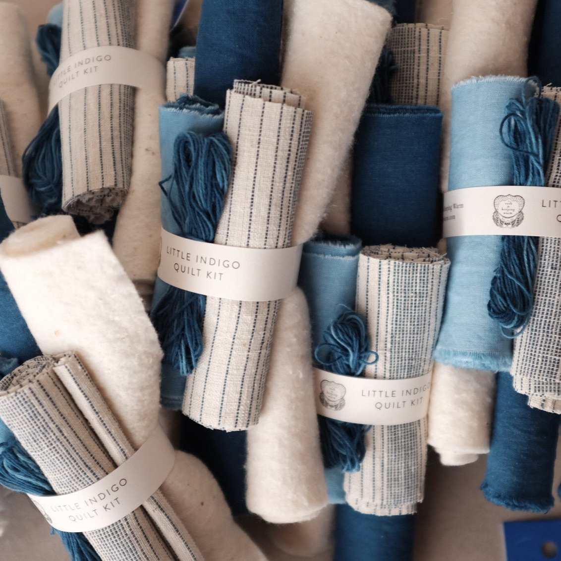 AVFKW x Making Magazine - The Little Indigo Quilt Bundle | Handmade Cotton Patchwork Quilt Set | Perfect for Nursery, Baby Shower Gift & Cozy Home Decor