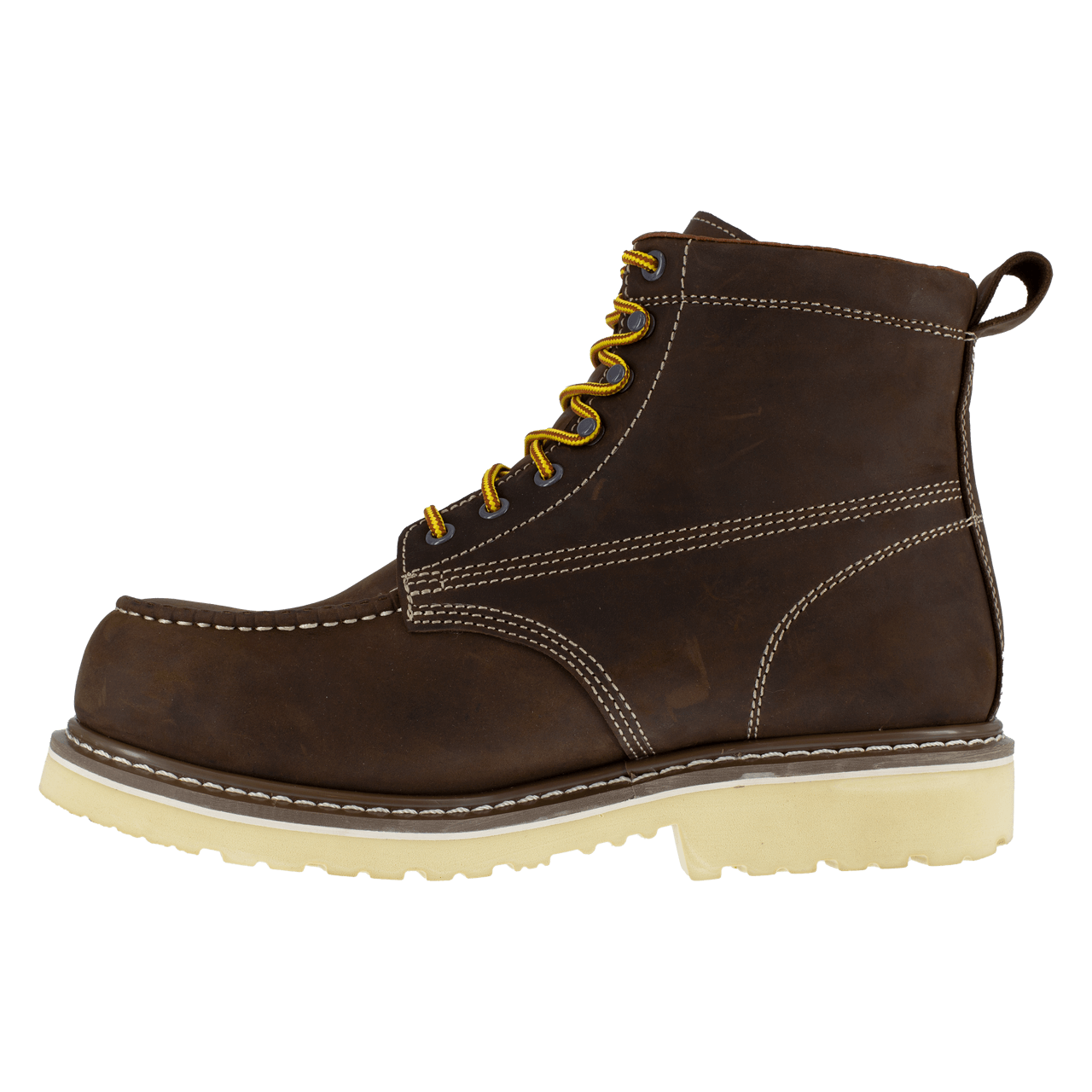 Men's Waterproof Composite Toe Work Boots - Brown Safety Shoes for Construction, Hiking & Outdoor Work