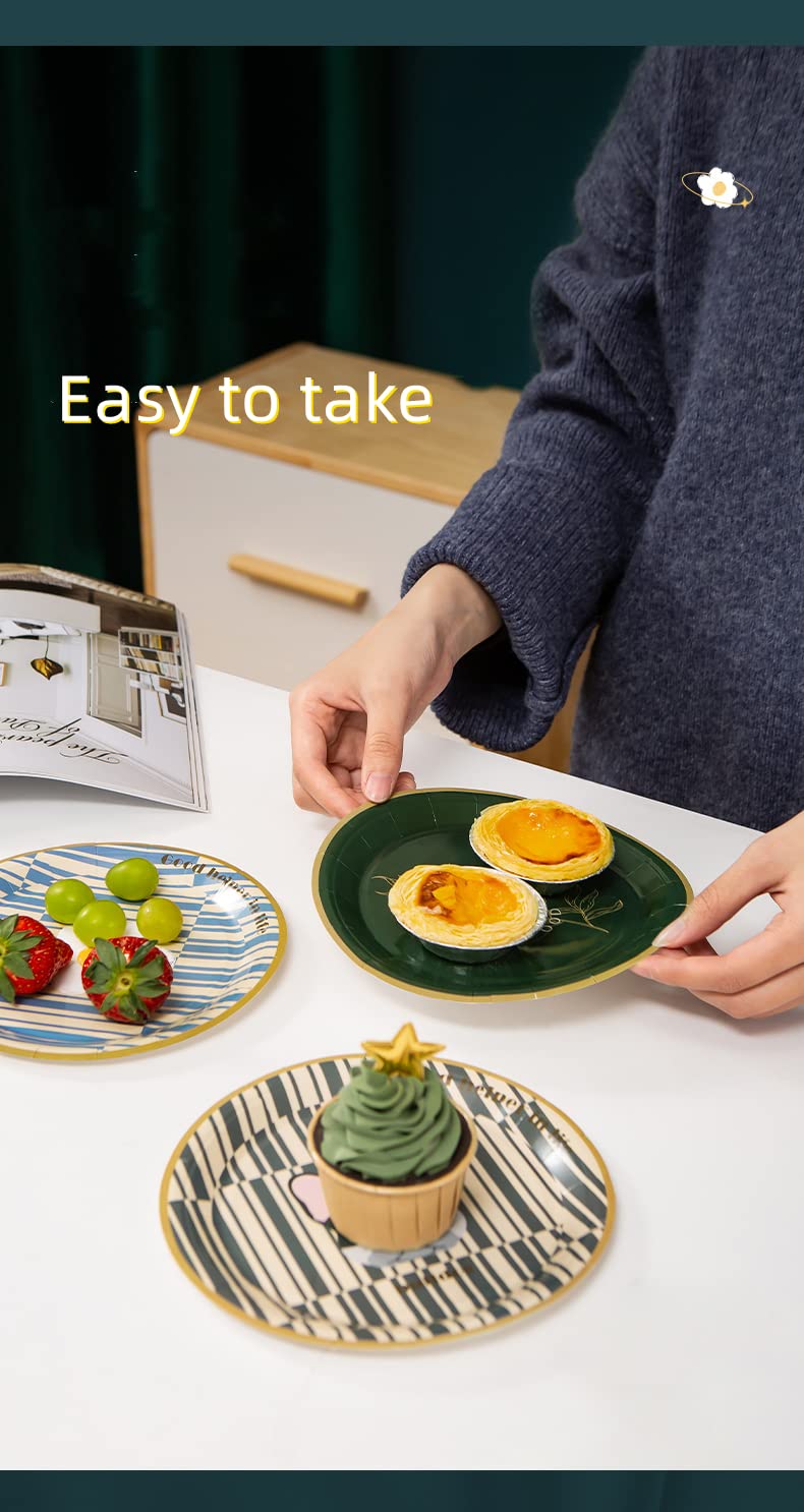 Eco-Friendly Compostable Paper Plates - 7 Inch Heavy Duty Waterproof & Leak-Proof Disposable Plates for Desserts, Salads & Dinner (10/50/100 Pack) - Perfect for Parties, Picnics & Outdoor Events
