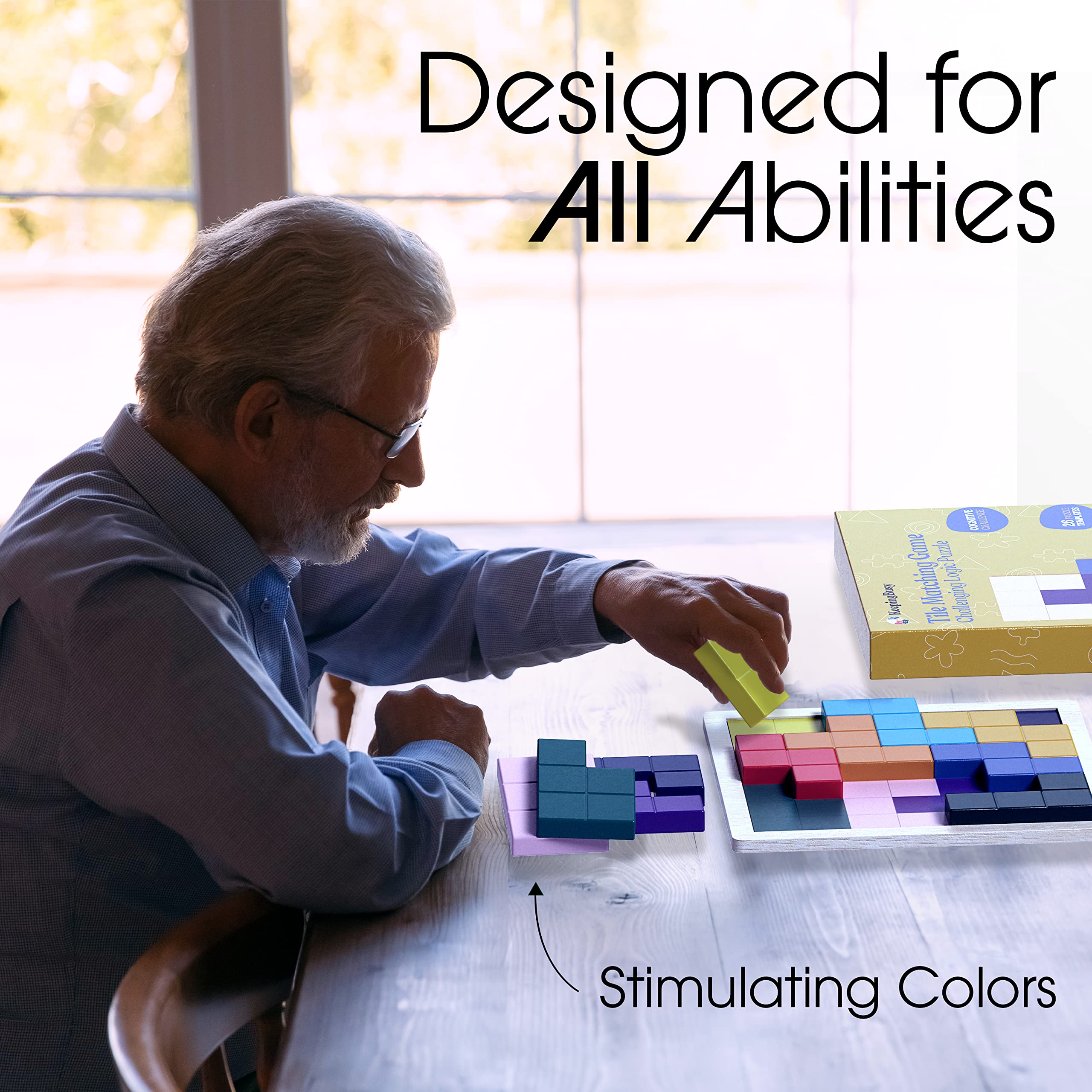Dementia Matching Tiles Game for Seniors - Memory & Brain Stimulation Activities for Elderly Adults with Alzheimer's | Fun Cognitive Puzzles for Nursing Homes & Home Care