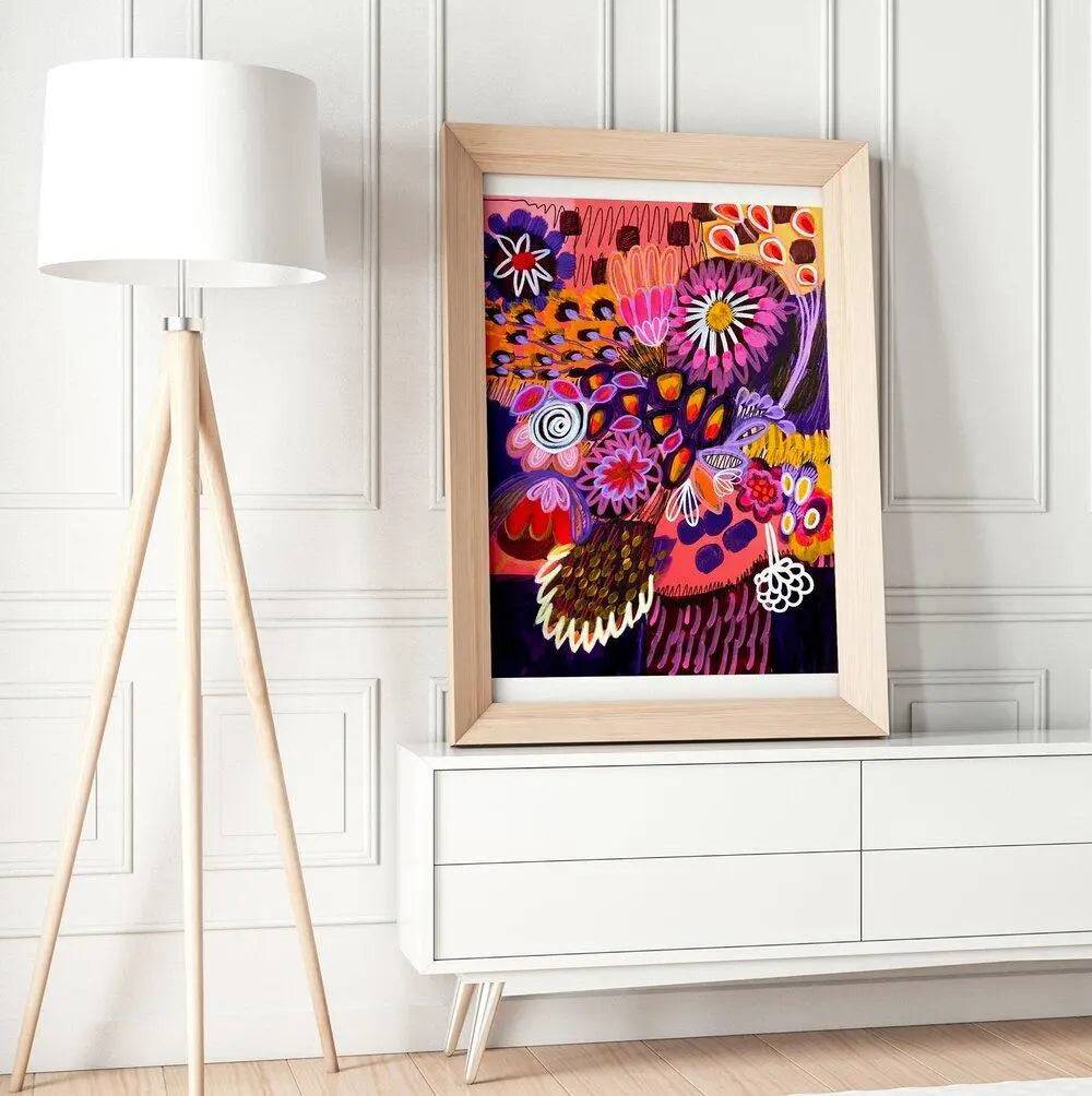 Modern Abstract Wall Art Print - Mixed Bunch Canvas Painting for Living Room, Bedroom & Office Decor | Contemporary Home Wall Decor