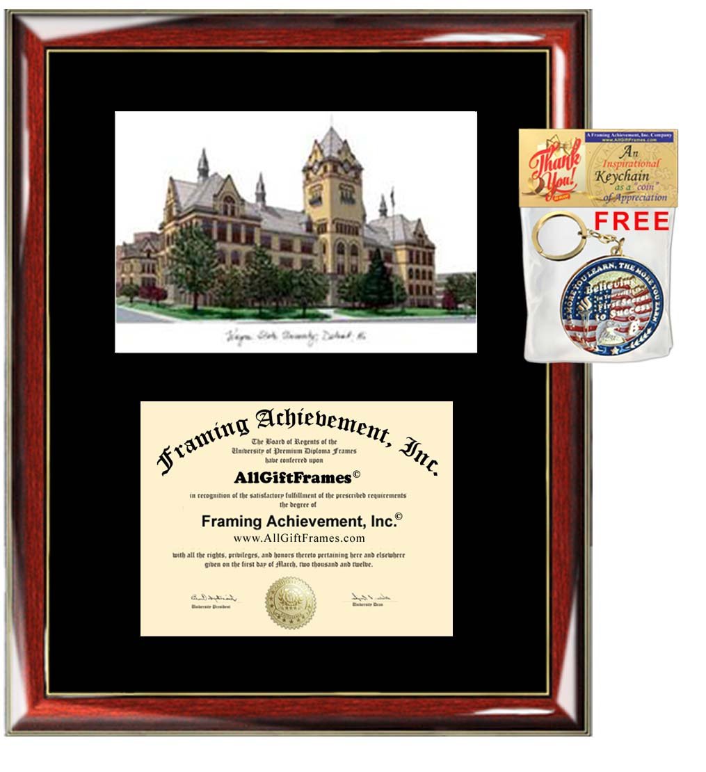 Wayne State University Diploma Frame - WSU Graduation Certificate Holder with Custom Plaque & Lithograph - Perfect for Office, Home Display & Graduation Gifts