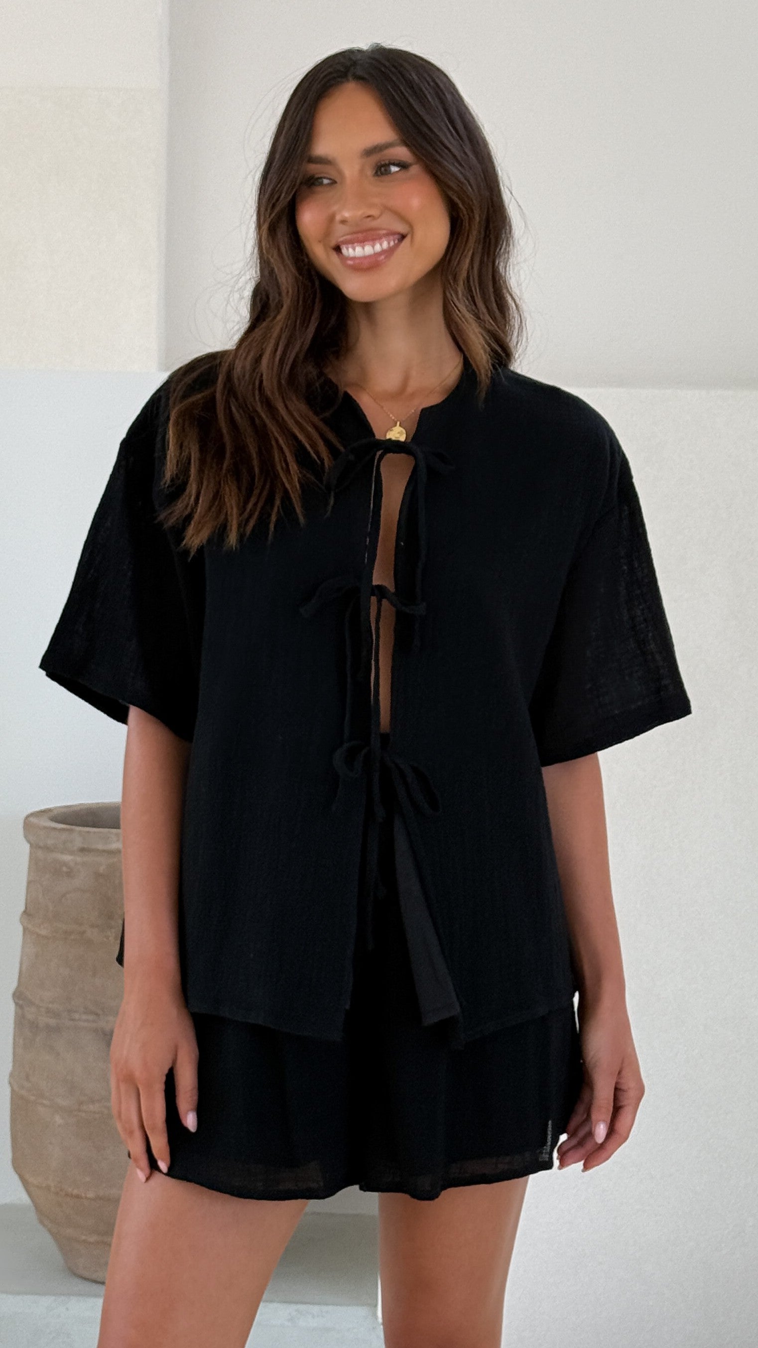 Arana Top for Women - Elegant Black Blouse for Casual & Office Wear | Perfect for Everyday Outfits & Professional Looks