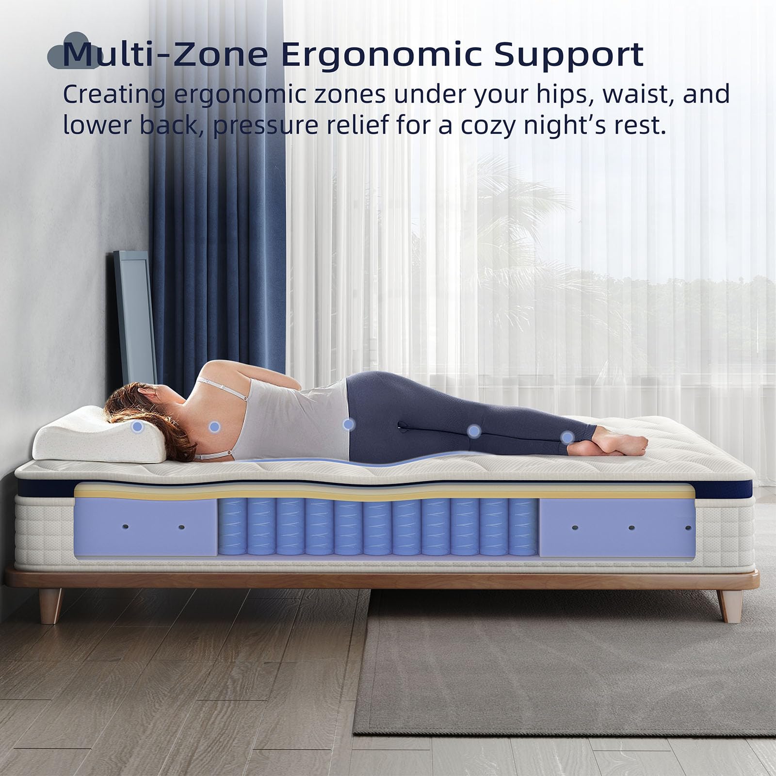 10 Inch Twin Size Hybrid Mattress in a Box - Zero Pressure Foam & Innerspring for Pressure Relief, Motion Isolation, Medium Firm - CertiPUR-US Certified - Perfect for Guest Rooms, Kids' Beds & Small Spaces