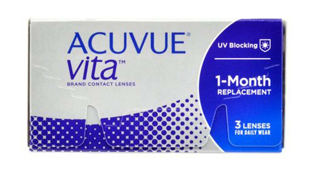 Acuvue Vita Monthly Contact Lenses - UV Blocking, Moisturizing for Dry Eyes - Comfortable & Breathable for Daily Wear - Perfect for Work, Sports & Outdoor Activities