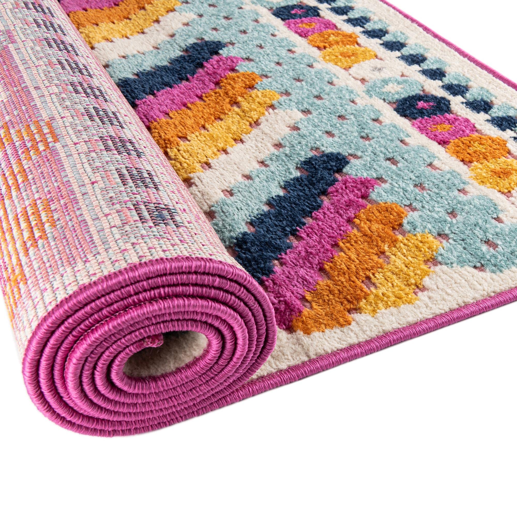 Aruba Outdoor Collection Rug – 9' x 12' Pink Low-Pile Indoor/Outdoor Rug for Patio, Deck, Living Room & Dining Room | Weather-Resistant & Easy to Clean | Perfect for High-Traffic Areas & Open Floor Plans