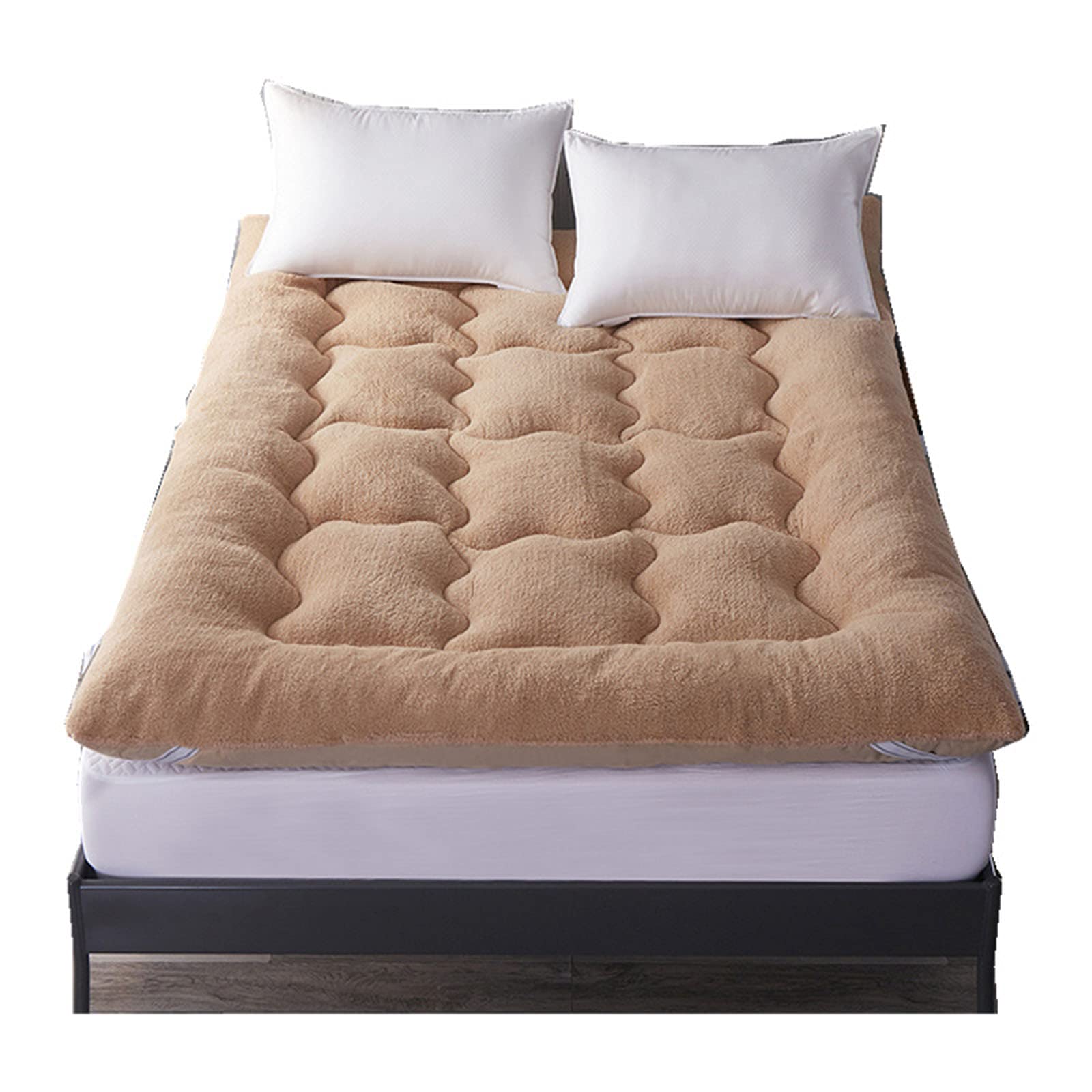 Queen Size Gel Memory Foam Mattress for Back Pain Relief & Cool Sleep - Medium Firm, Breathable Design (90x200cm/60x80in), Beige - Perfect for Hot Sleepers & Pressure Point Support in Bedroom or Guest Room