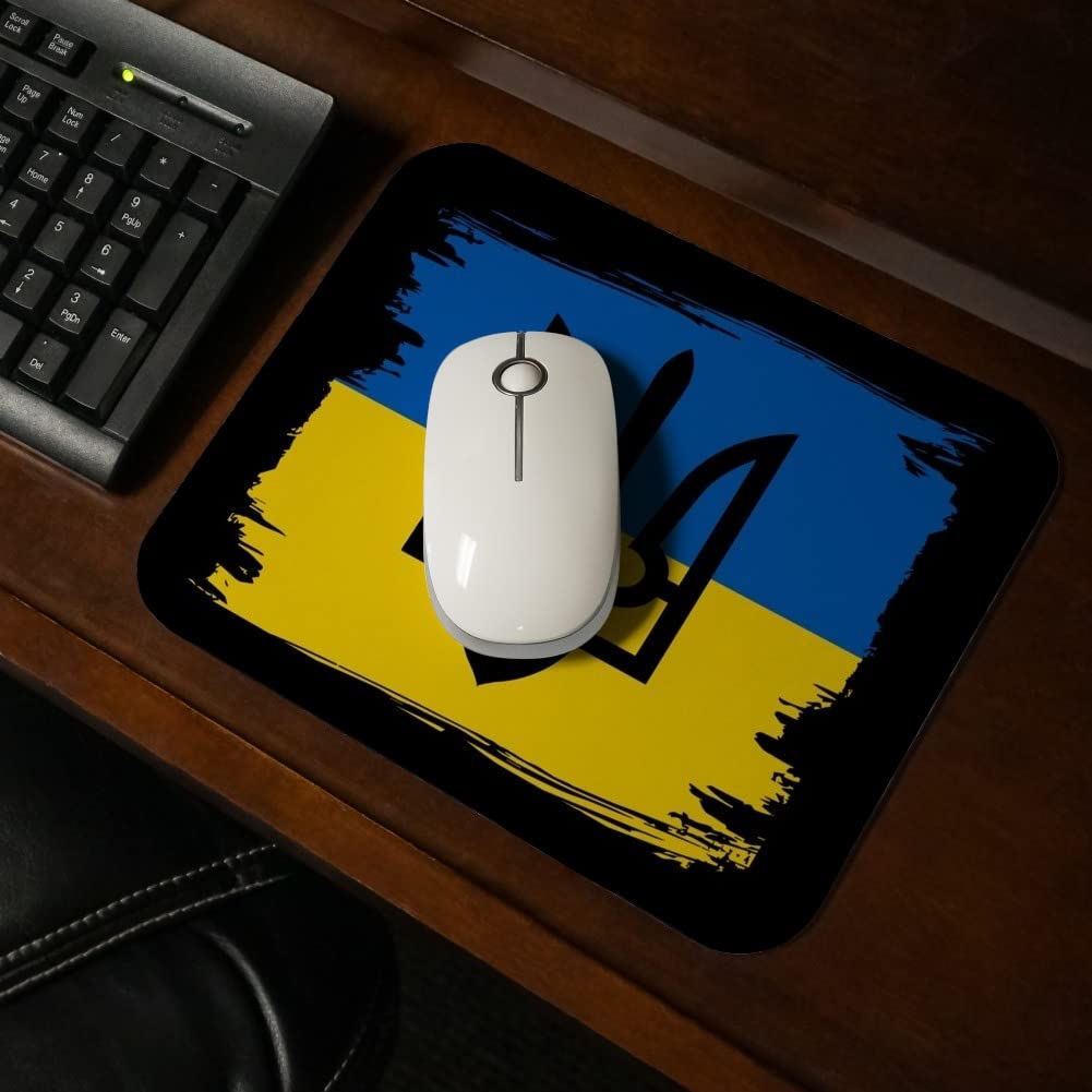 Ukraine Coat of Arms Low Profile Thin Gaming Mouse Pad - Perfect for Office, Home & Travel Use