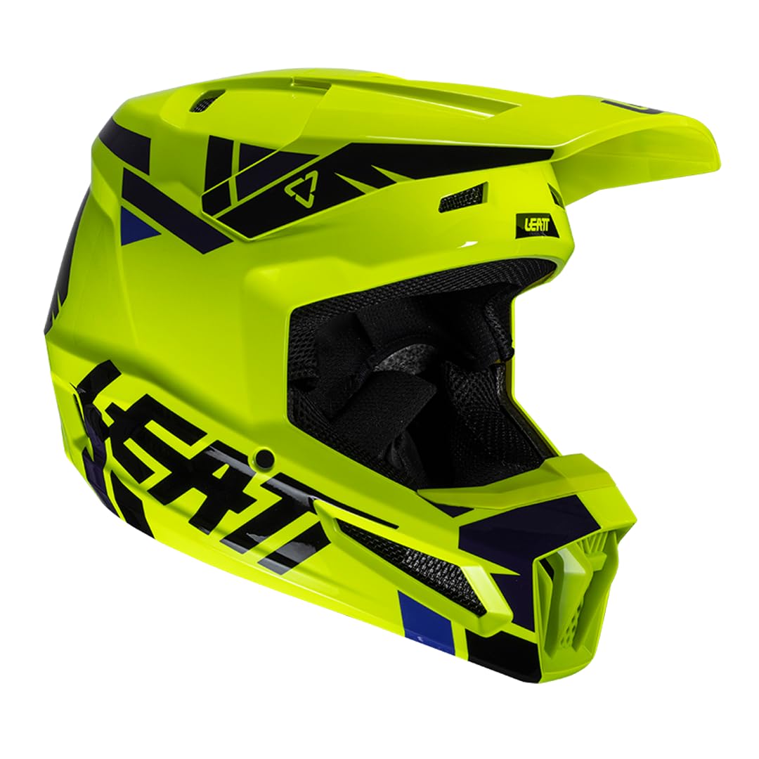 Leatt Moto 2.5 V25 Argon Full Face Motorcycle Helmet - DOT & ECE Certified for Off-Road, Motocross & Dirt Bike Riding - Lightweight & Ventilated for Comfortable Adventure & Racing Use