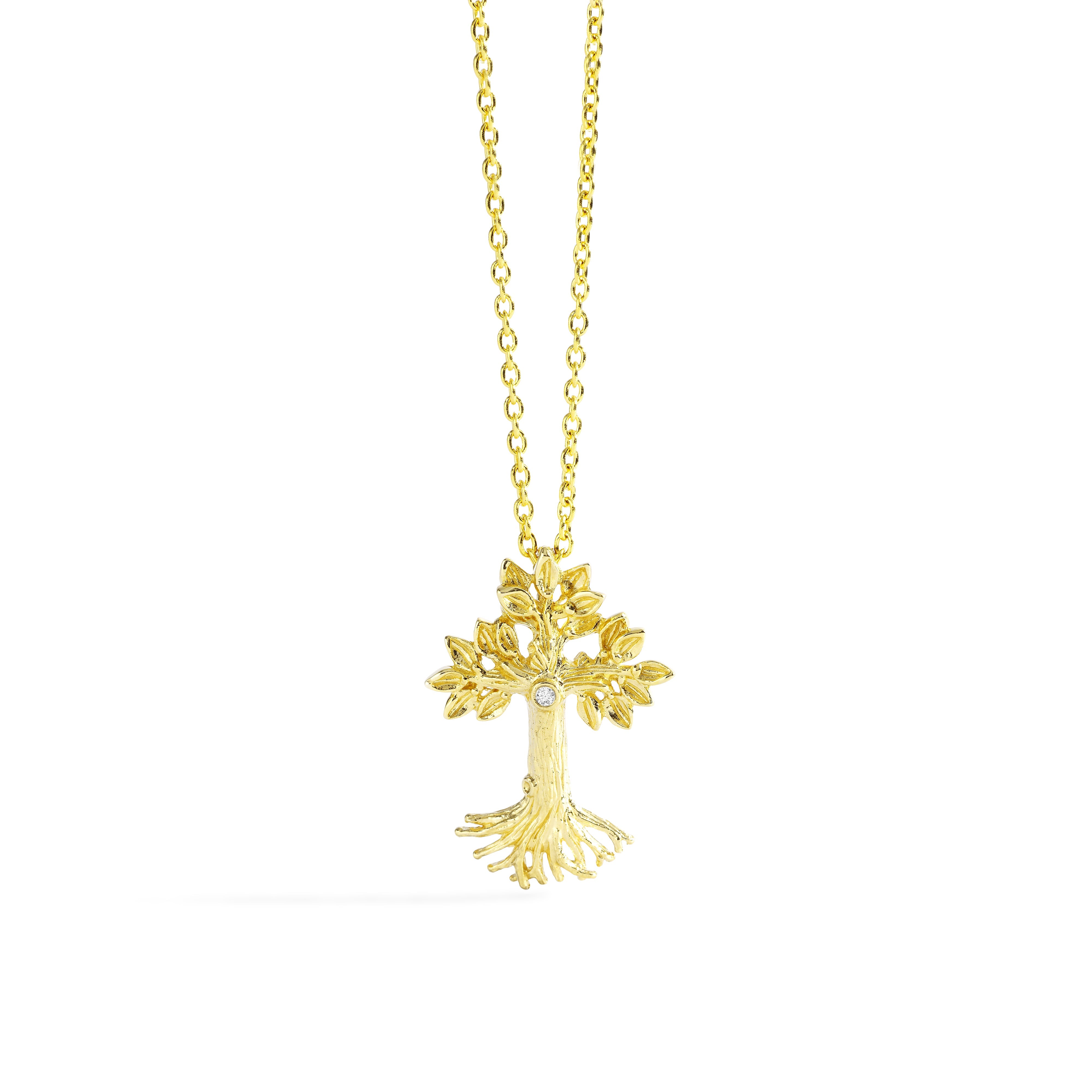 Armenian Tree of Life 25mm Cross Pendant Necklace with Diamonds - Elegant Religious Jewelry for Women, Perfect for Baptism, Wedding & Everyday Wear