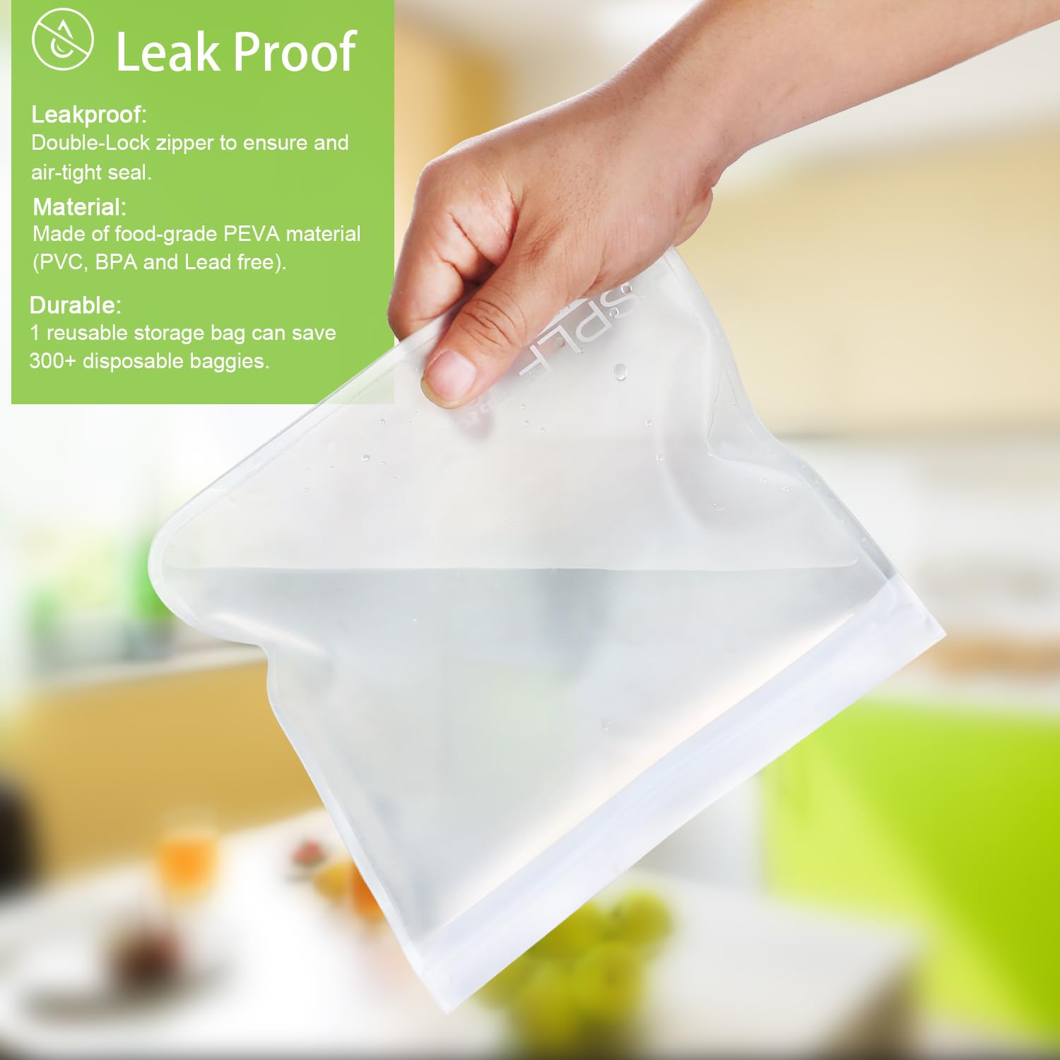 SPLF 12-Pack Reusable Food Storage Bags - 5 Sandwich, 5 Snack & 2 Gallon BPA-Free Freezer Bags | Leakproof Silicone & Plastic-Free | Dishwasher Safe for Fridge & Lunch Organization | Perfect for Meal Prep, School Lunches & Camping