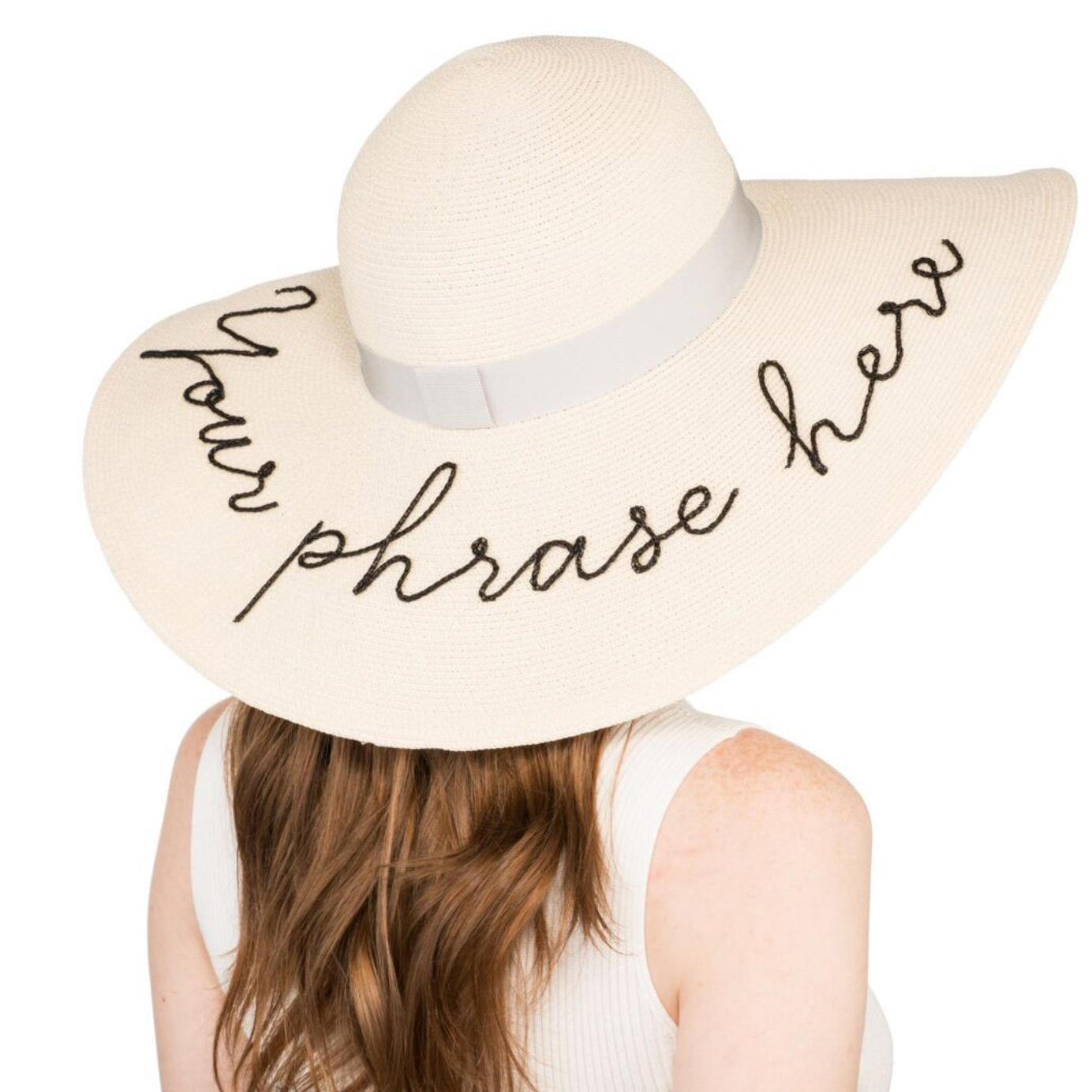 Customized Bunny Toyo Sun Hat for Women - UV Protection Wide Brim Summer Beach Hat - Perfect for Outdoor, Travel, and Vacation