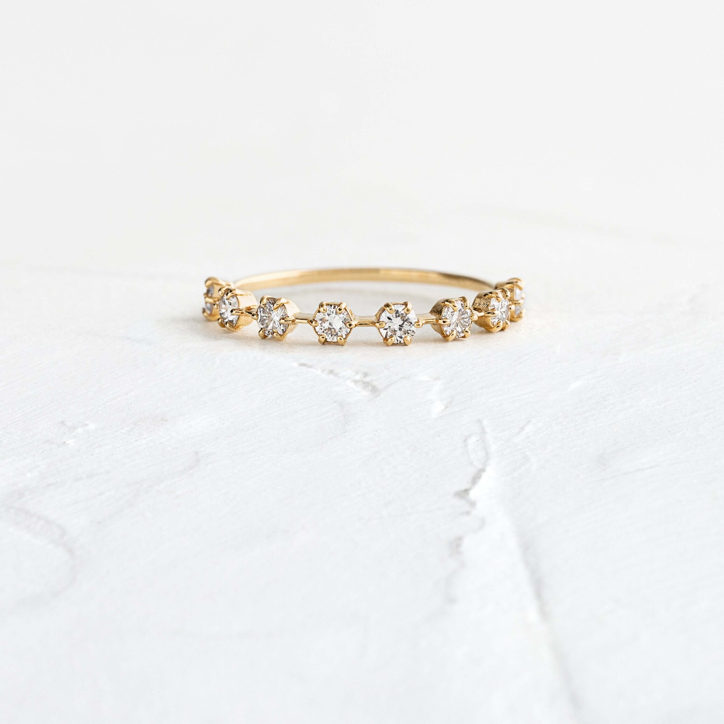 Diamond Distance Band - Hidden Halo Engagement Ring for Women | Perfect for Proposals, Anniversaries & Special Occasions